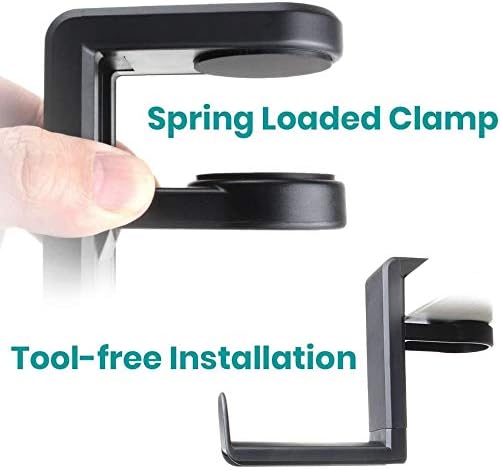Klearlook 360° Swivel Adjustable Clamp Headphone Stand Holder, Black