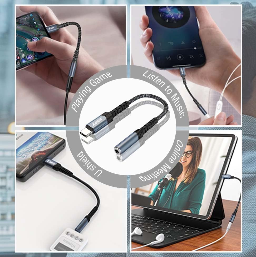 USB-C to 3.5mm Headphone Adapter Digital Audio AUX Converter Cable