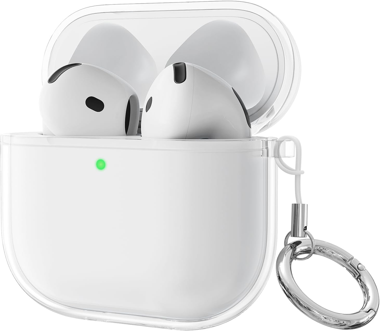 AirPods 4 Clear Silicone Case 2024 with Carabiner