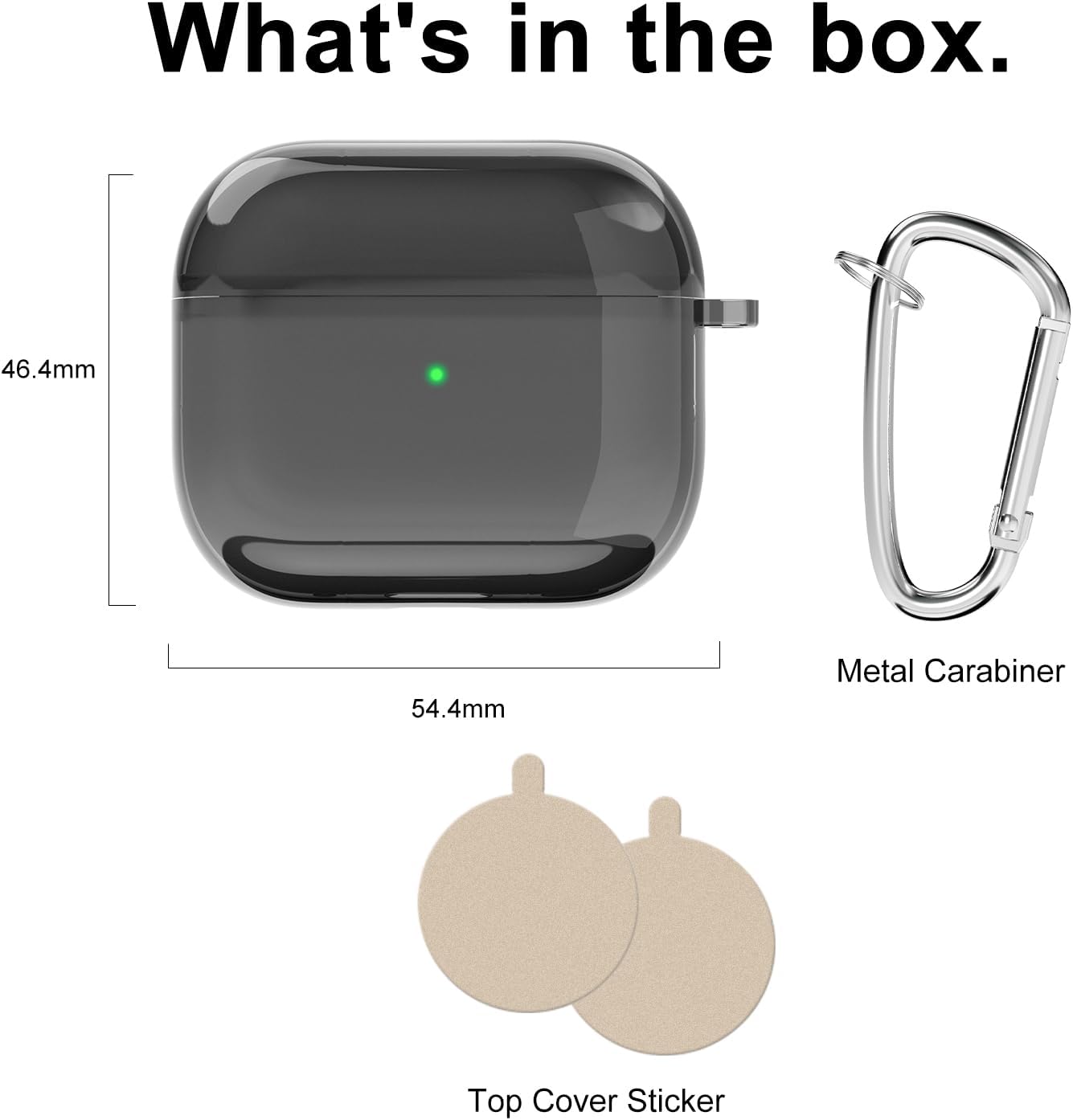 Svanove AirPods 4 Clear Case with Keychain, Transparent Cute Cover Black