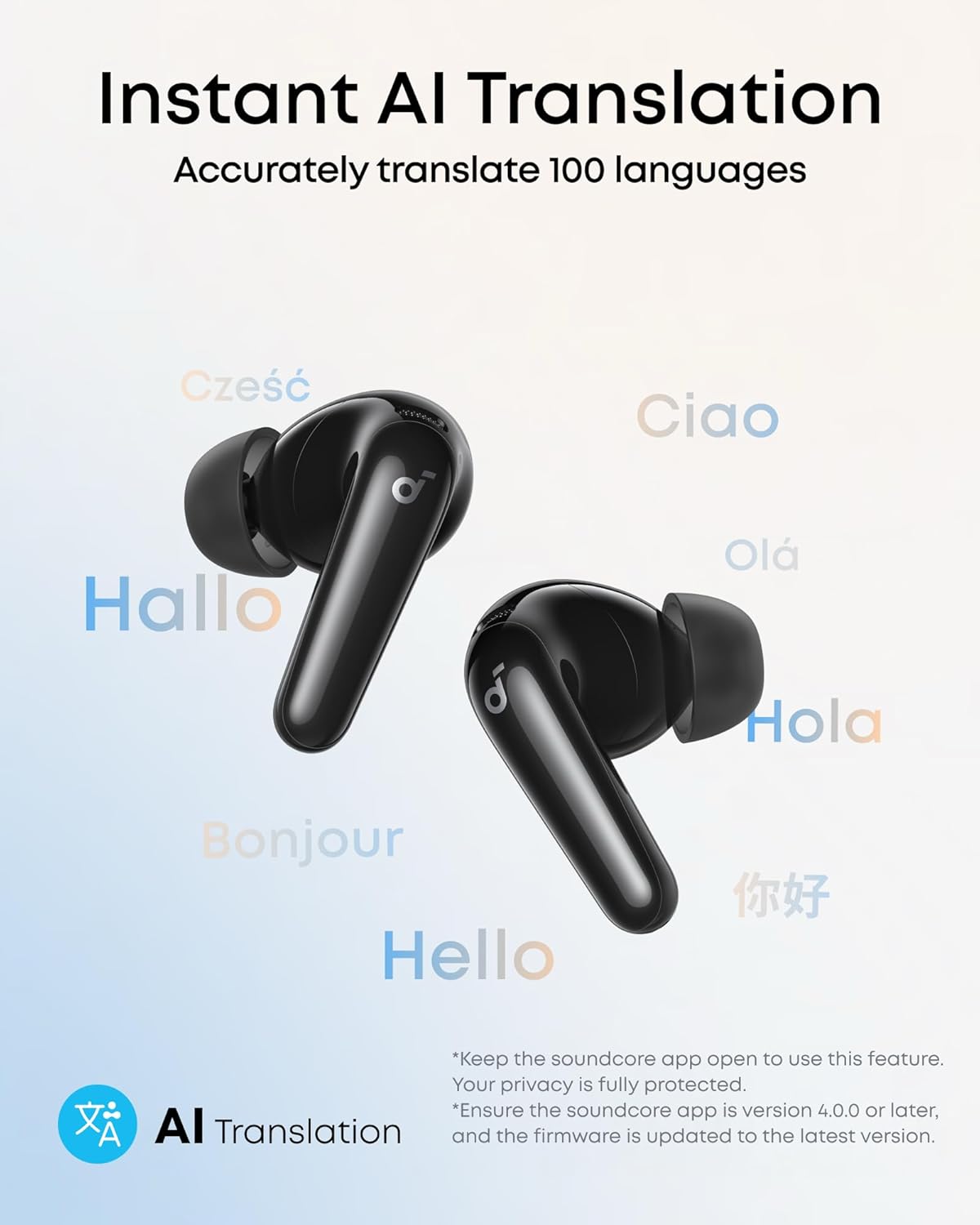 P31i Real-Time Adaptive Noise Cancelling Hi-Res Sound Wireless Bluetooth Earbuds 50H Playtime