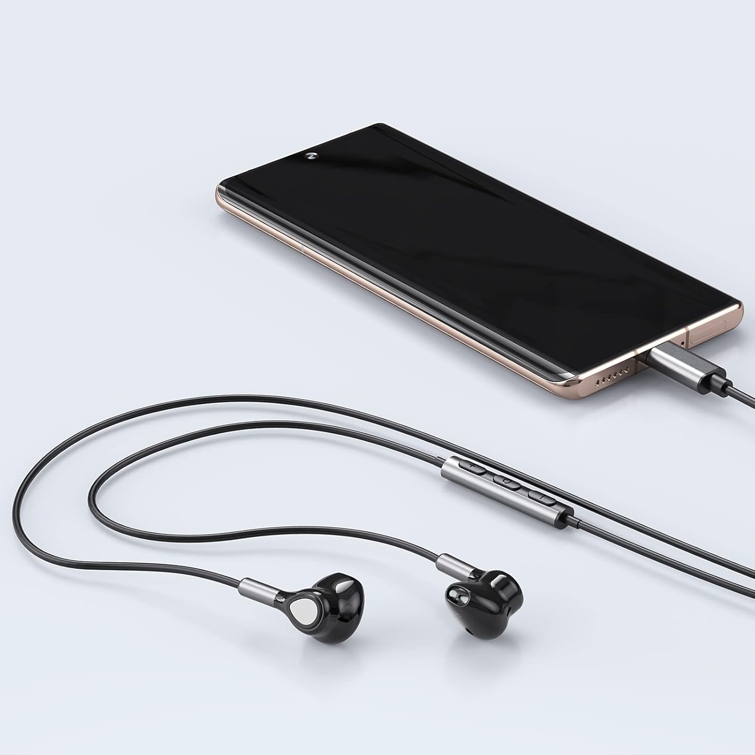 USB-C Earphones with Mic | Wired In-Ear Headphones for Samsung S26/S25/S24 & iPhone 17/16/15, iPad, Type-C Compatible
