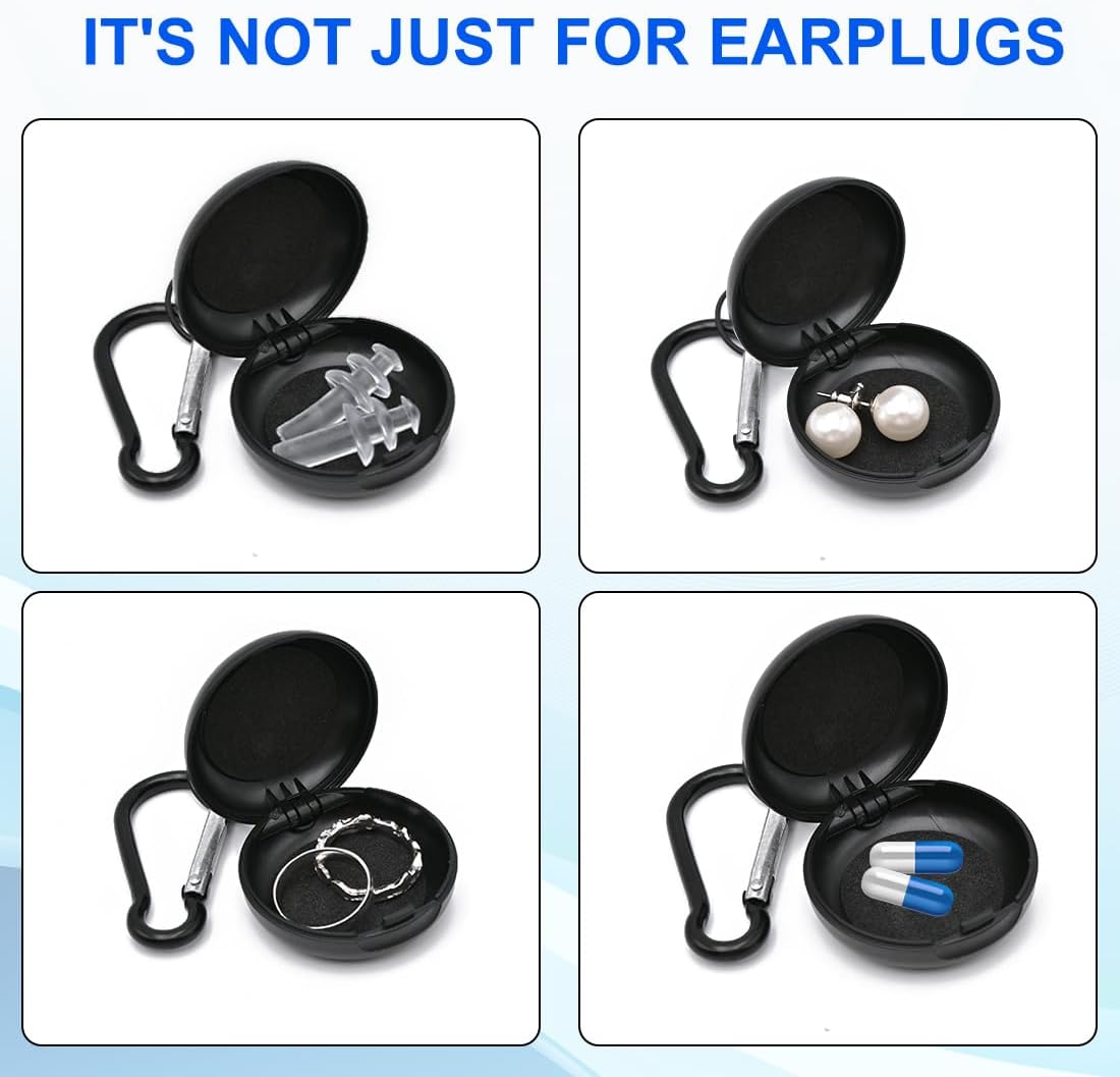 Portable Earplug Case with Keychain Loop Travel Storage Organizer