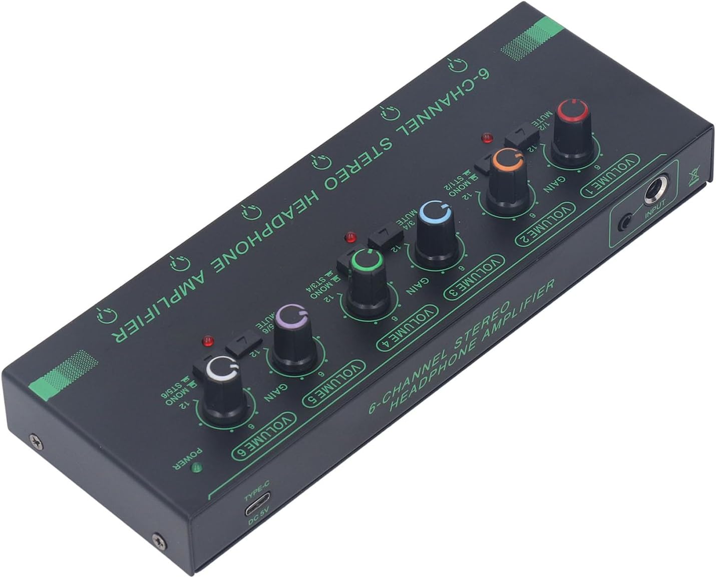 6-Channel Headphone Amplifier with 3.5mm & 6.35mm Jacks
