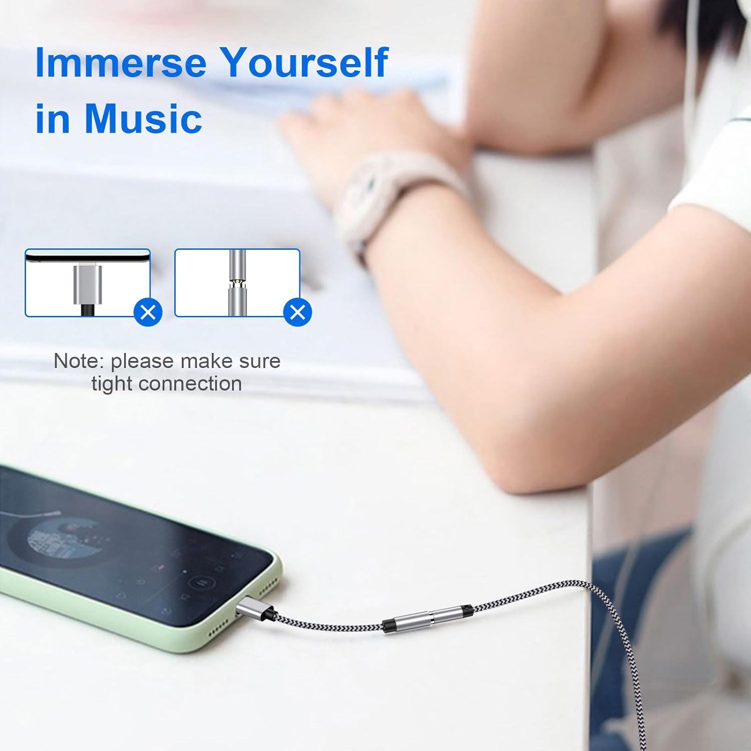 MFi Certified Lightning to 3.5mm Headphone Adapter for iPhone 2Pack