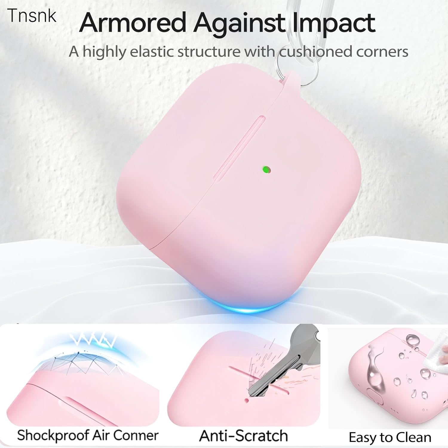 AirPods 4 Case Cover 2024, Silicone with Cleaner Kit & Keychain