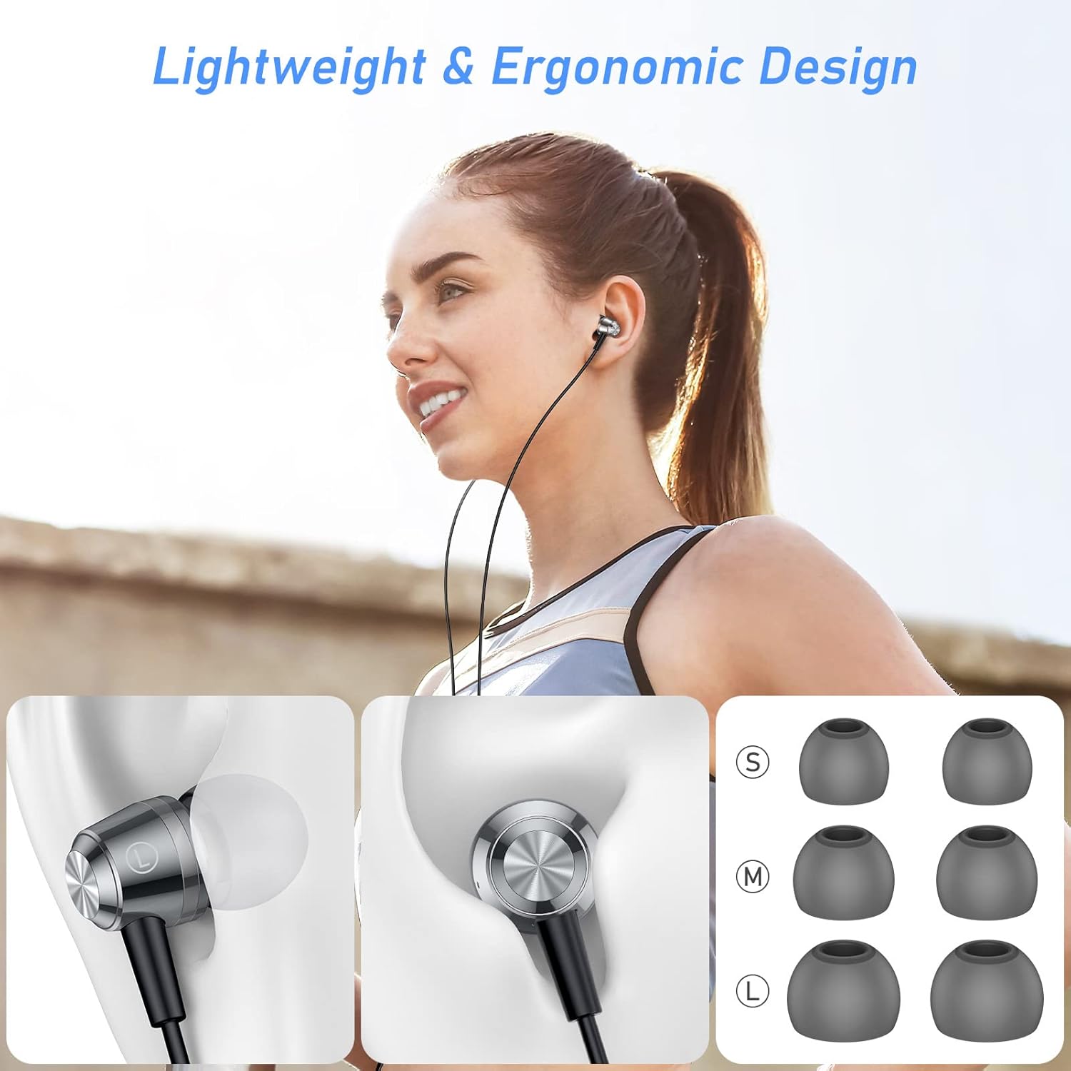 Blukar In-Ear Earphones with Microphone, Noise Isolating HD Sound (66 characters)