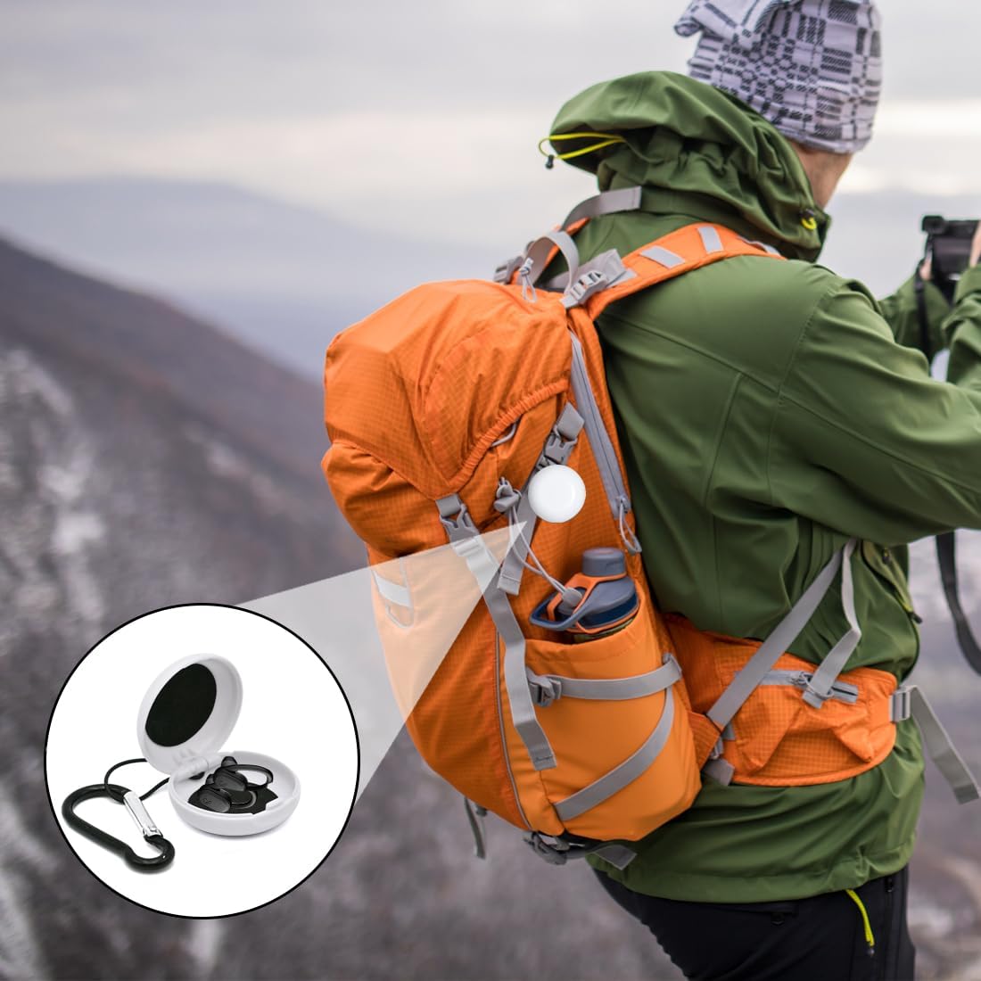 Portable Earplug Case with Keychain Loop Travel Storage Organizer