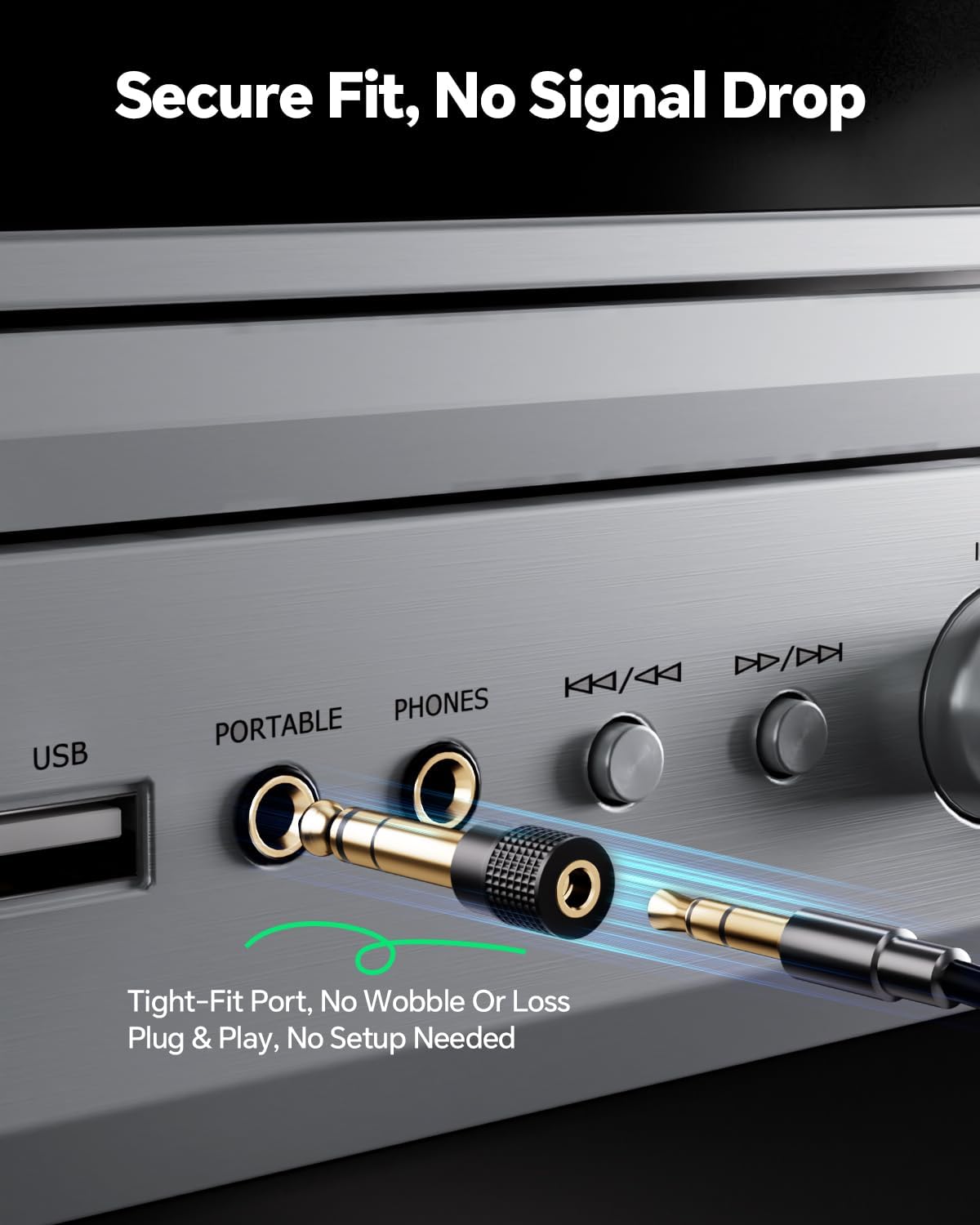 VCELINK 6.35mm Male to 3.5mm Female Audio Adapter Gold-Plated