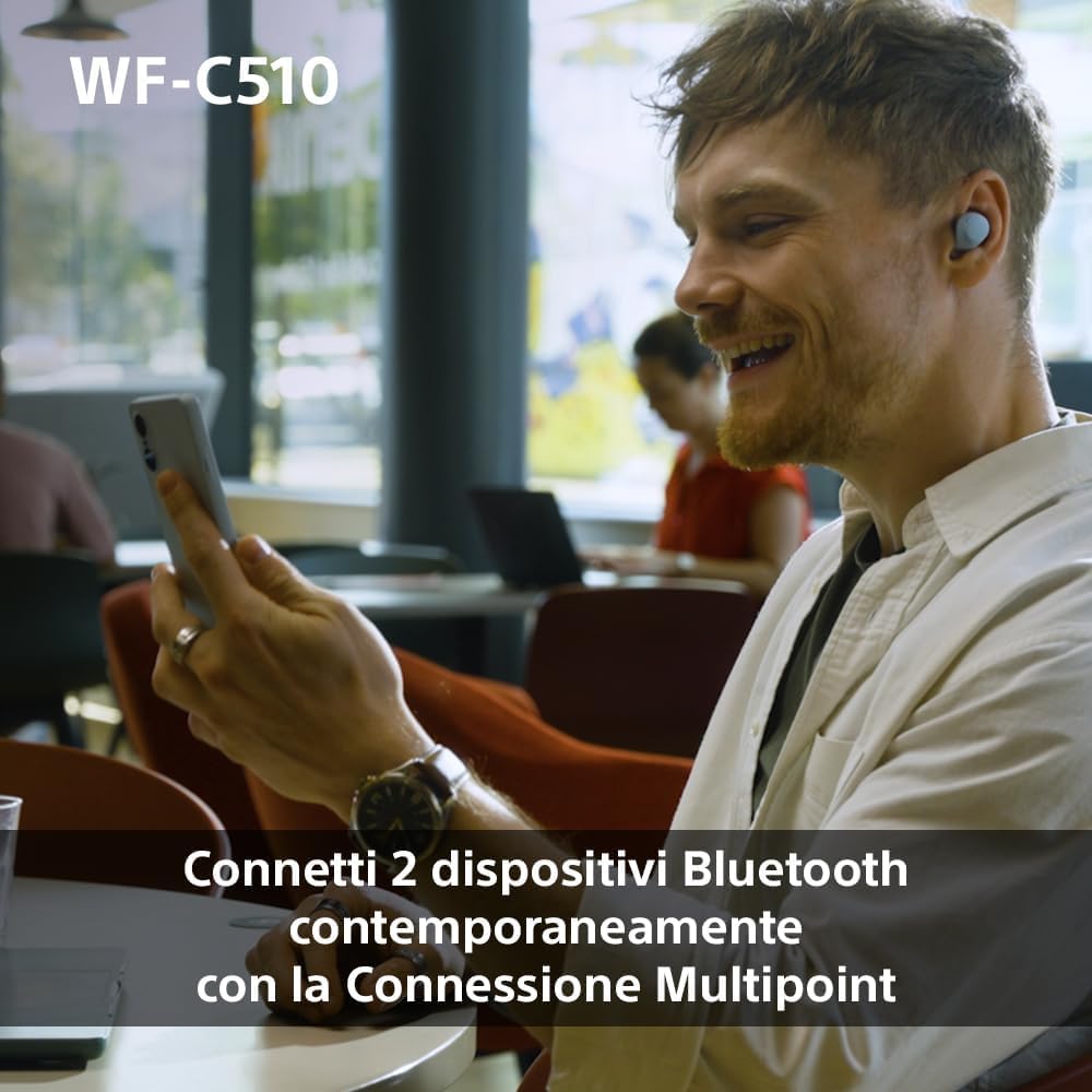 Sony WF-C510 Wireless Earbuds | Compact, IPX4, 22H Battery, Black