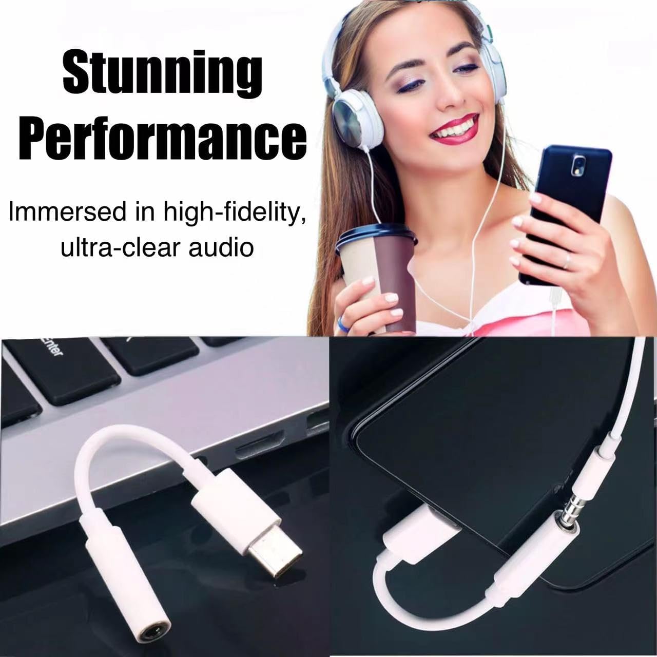 Avigers USB-C to 3.5mm Headphone Adapter, Premium Digital Audio