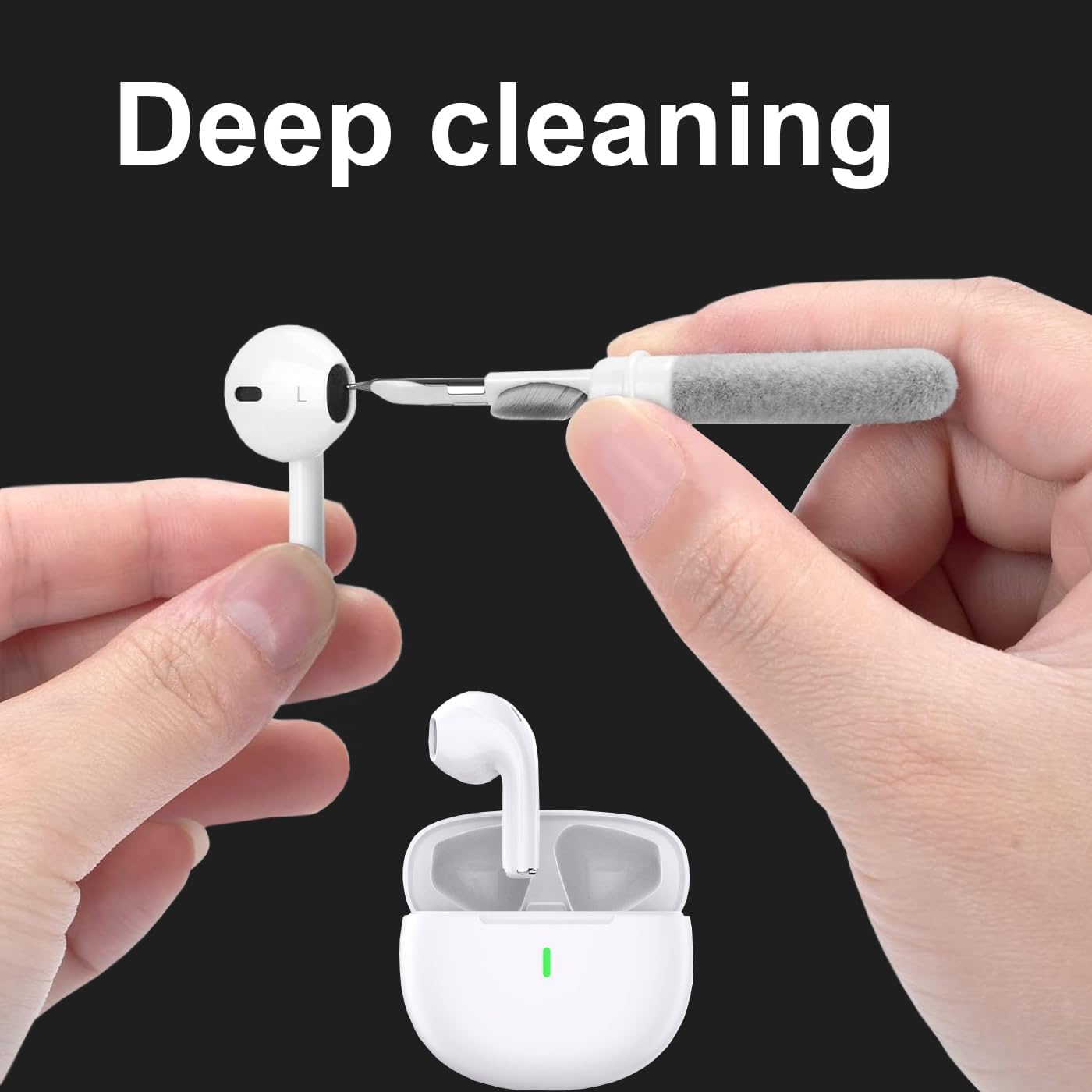 3-in-1 AirPods Cleaning Kit Brush Metal Tip Deep Earbud Cleaner Tool