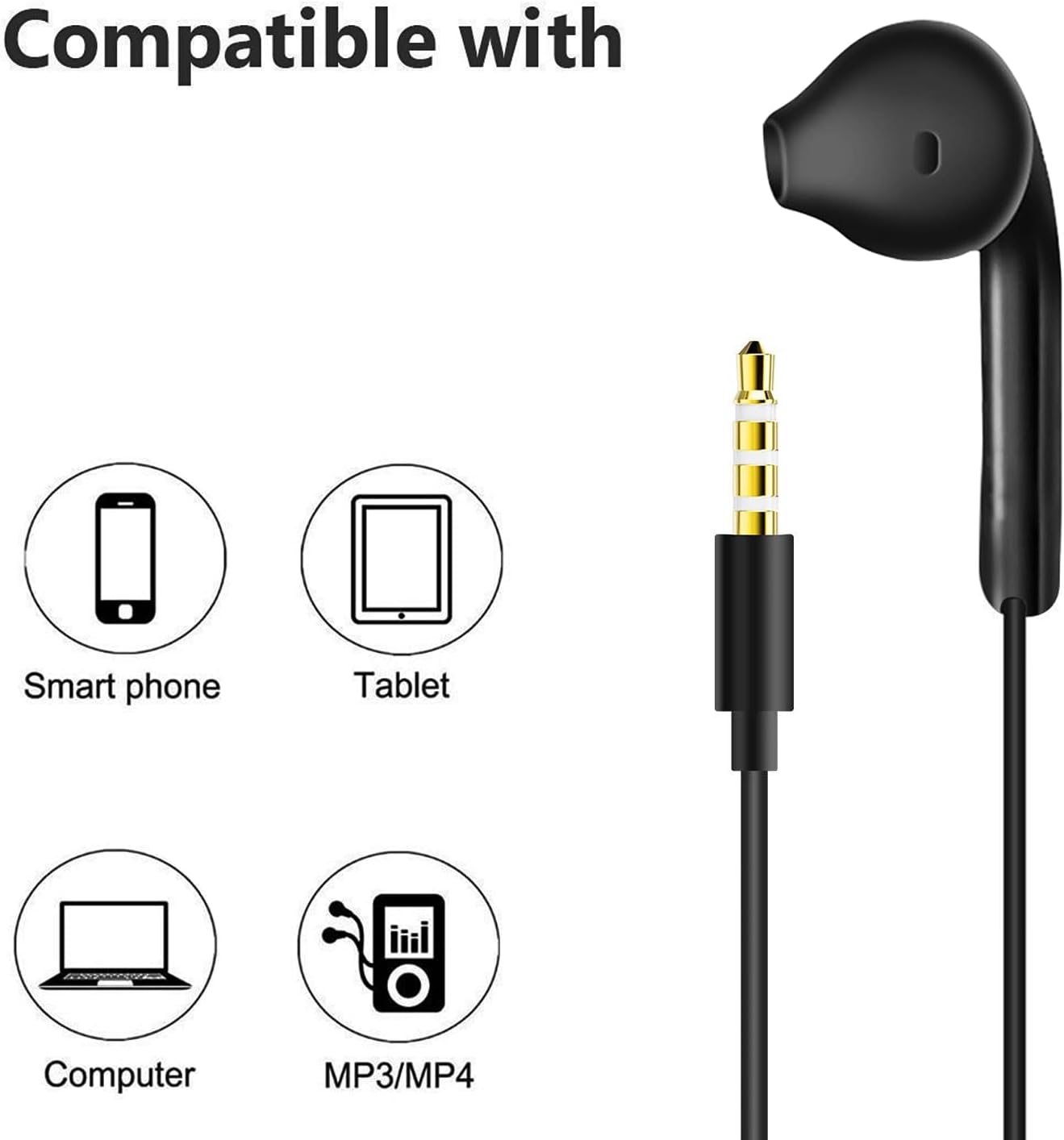 2 Pack Wired In-Ear Earphones with Mic Noise Isolating Remote Control (69 chars)