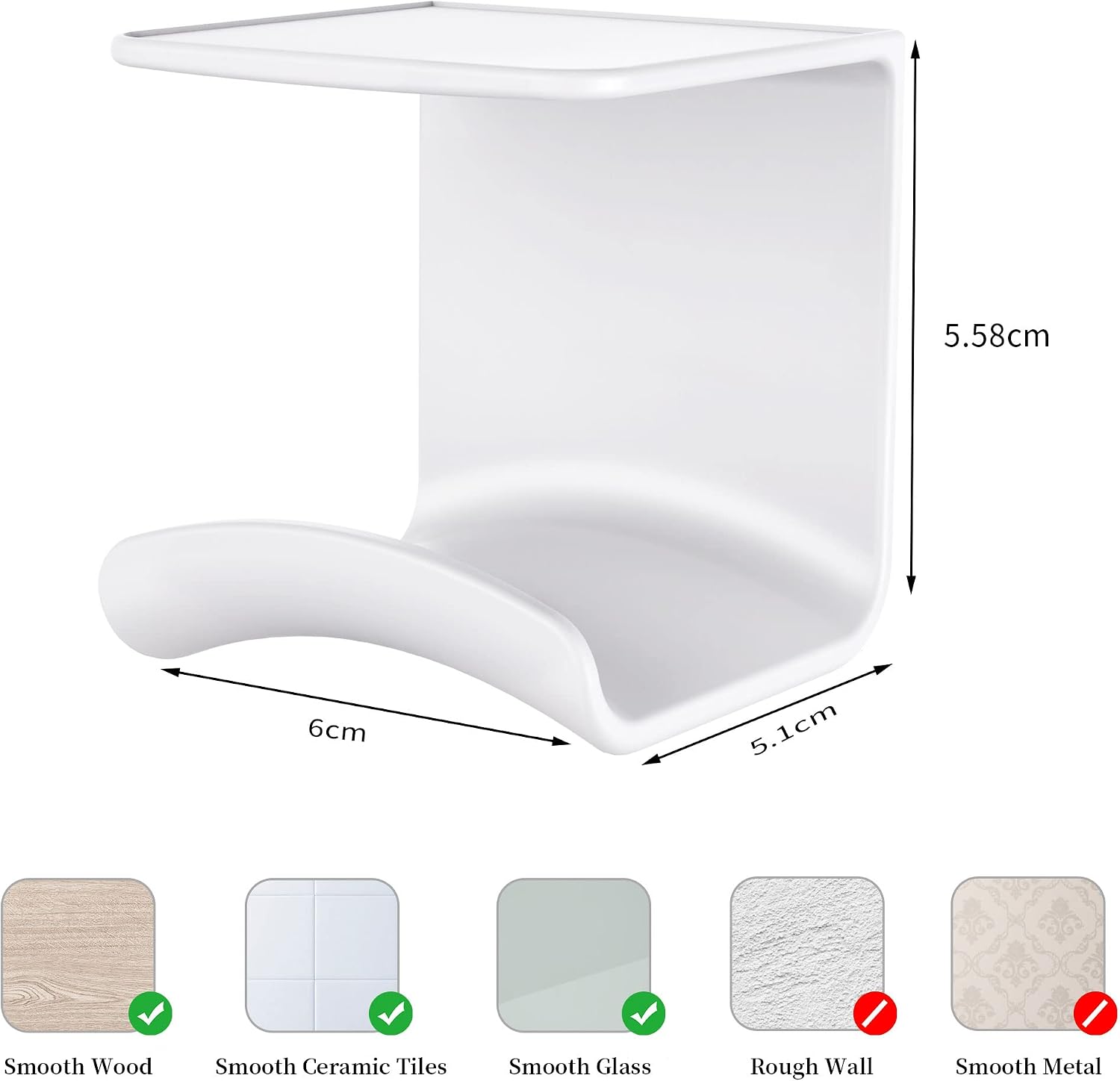 Cozycase Headphone Holder Hanger Hook for Wall or Under Desk, White