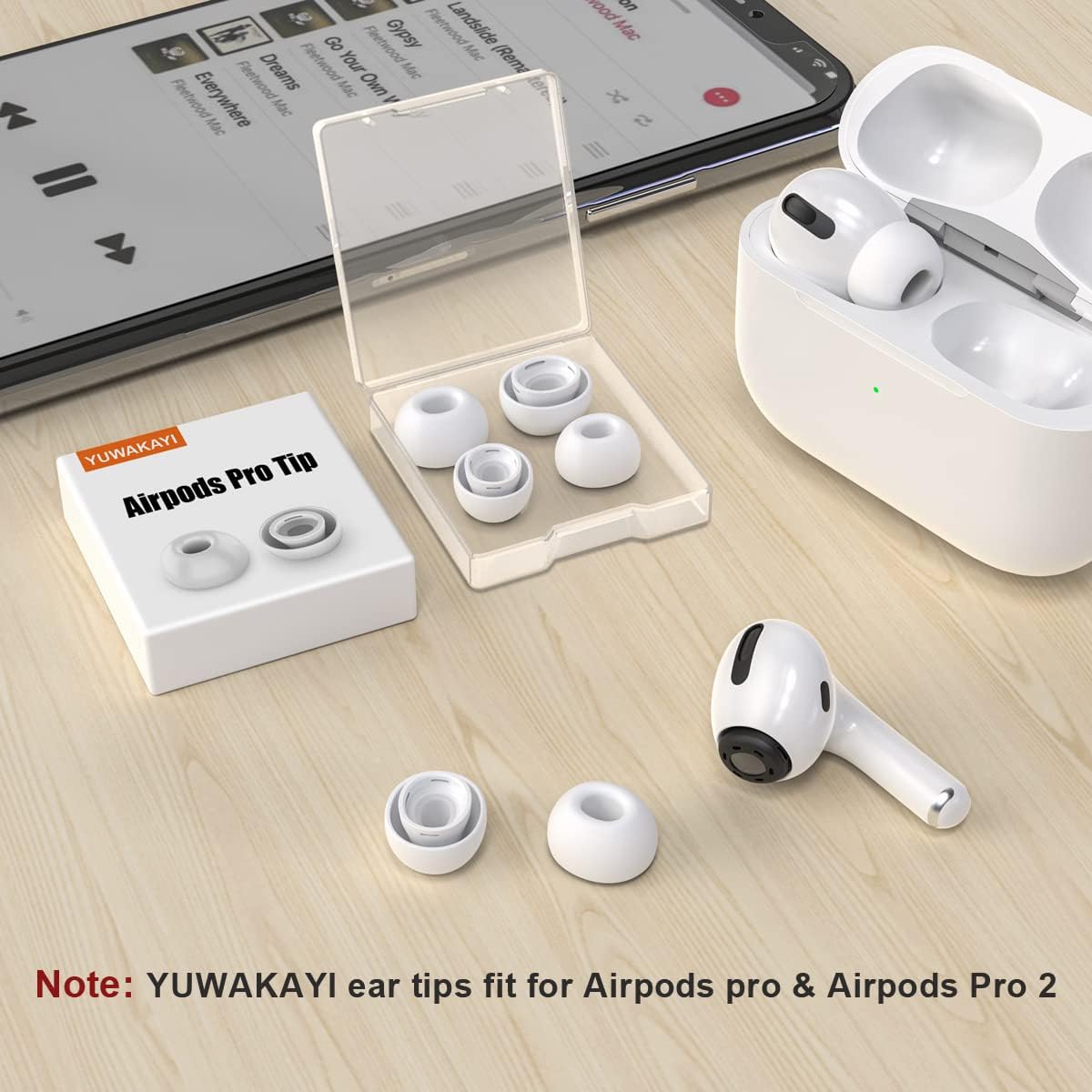 Replacement AirPods Pro Ear Tips 1st/2nd Gen, S/M/L + Case