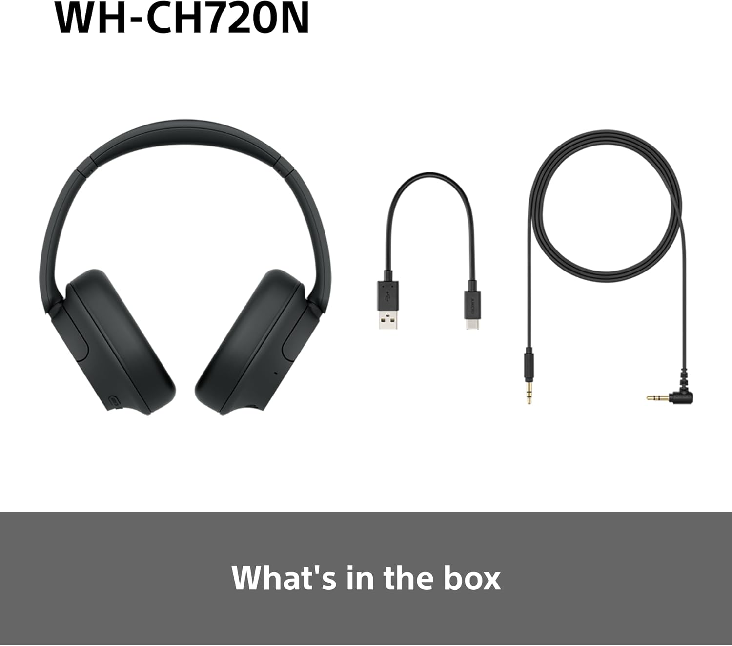 Sony WH-CH720N Wireless Noise Cancelling Headphones 35H Battery Lightweight Black