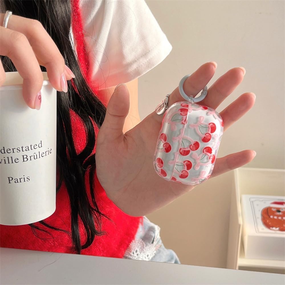 Cute Cherry Bow AirPods Pro 3 Case with Cleaner Kit Keychain Cover