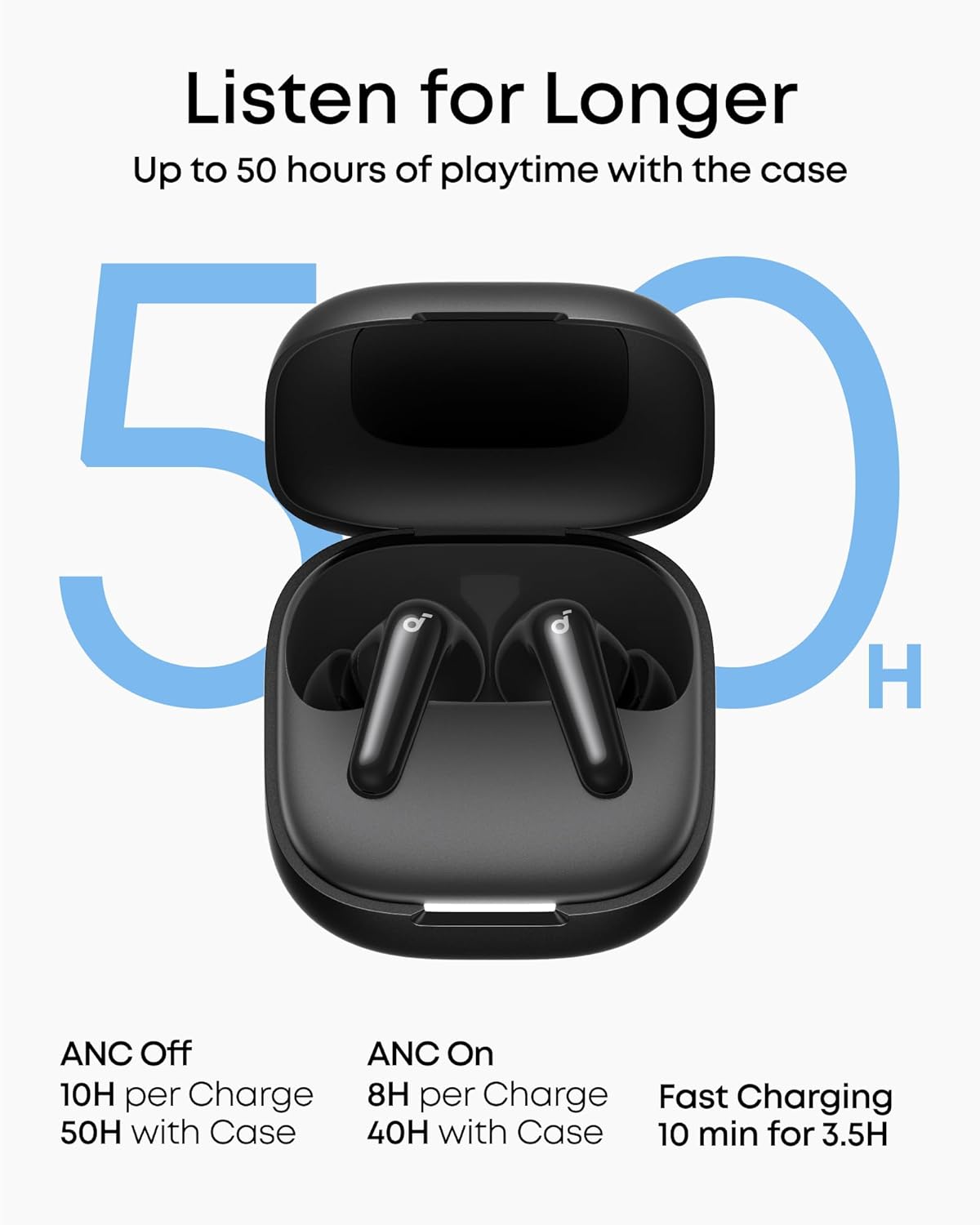 P31i Real-Time Adaptive Noise Cancelling Hi-Res Sound Wireless Bluetooth Earbuds 50H Playtime