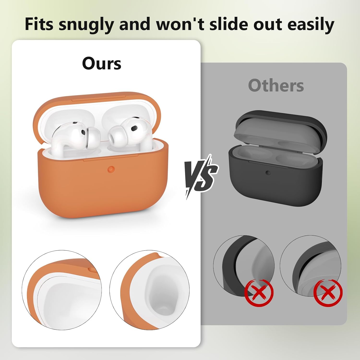 AirPods Pro 3 Case Silicone Cover with Lanyard & Cleaner Kit Orange