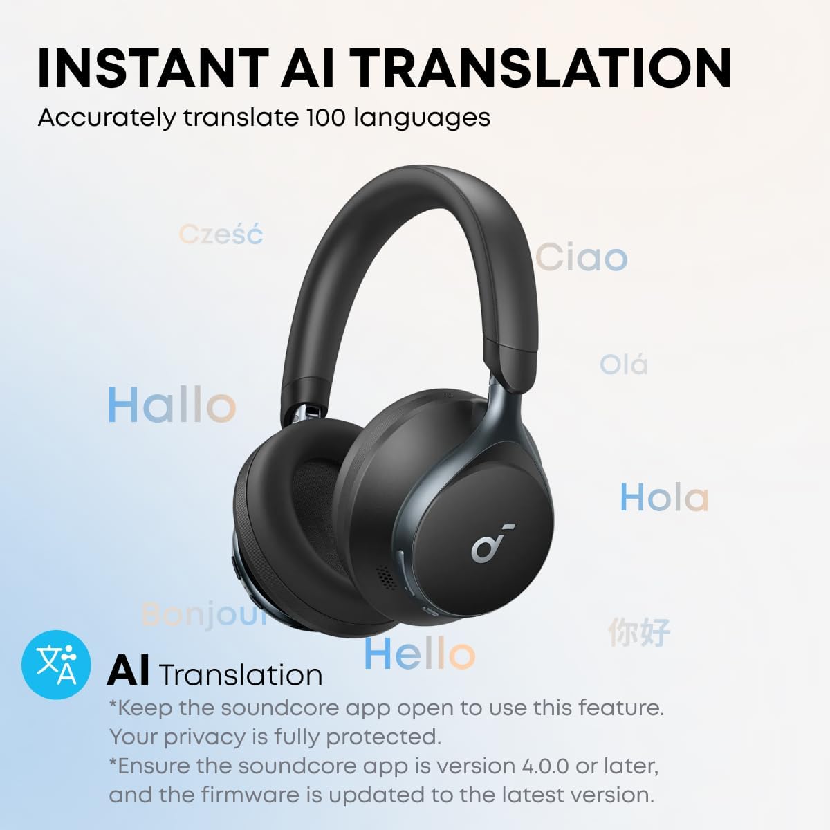 Adaptive ANC Wireless Headphones, 40H Playtime, Hi-Res LDAC Audio