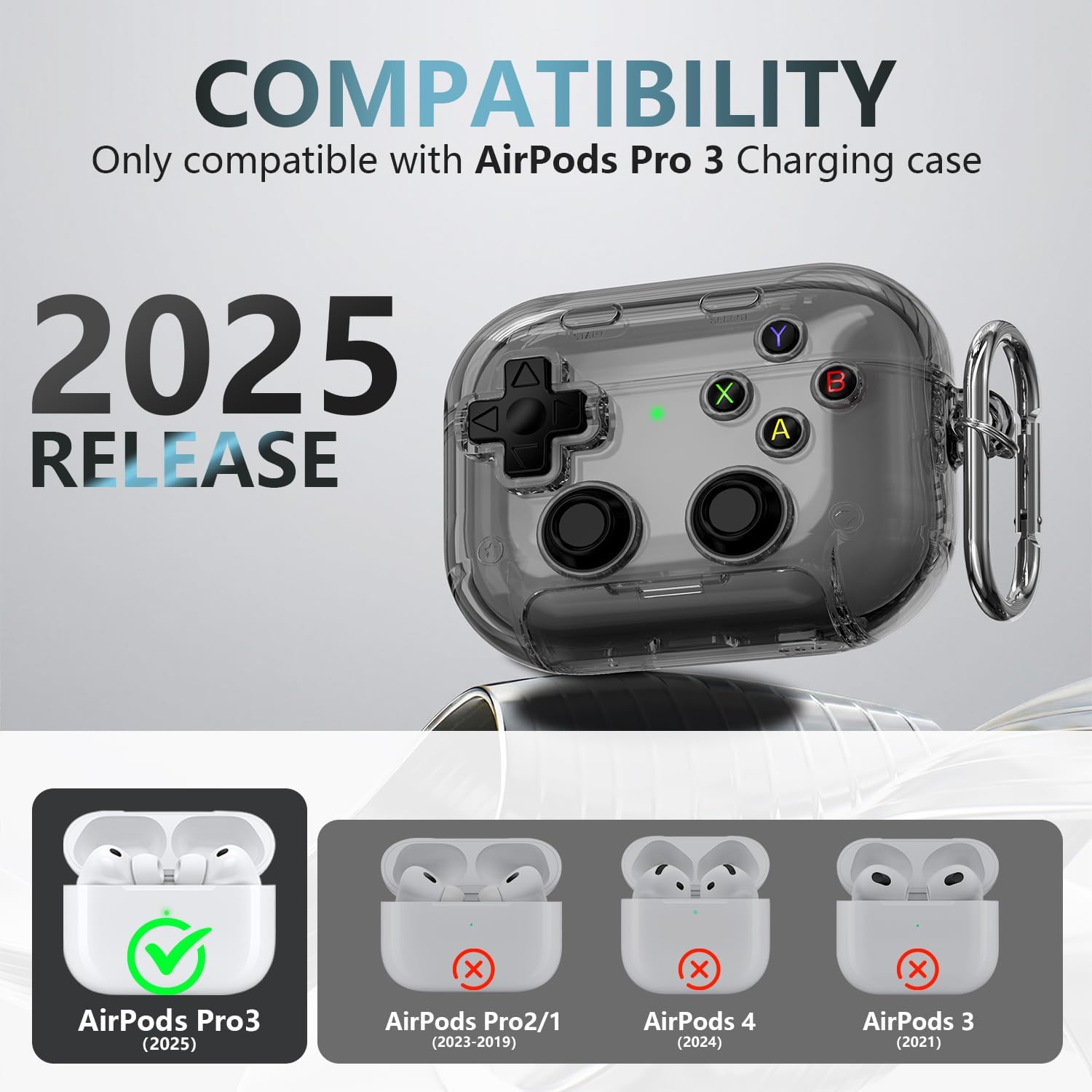 Hard AirPods Pro 3 Case Clear Gaming Cover Lock Fidget Stand Kit