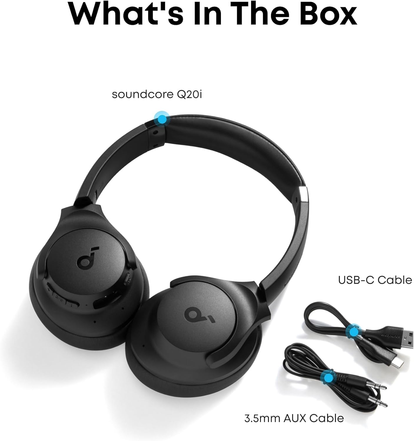 Soundcore Anker Q20i ANC Bluetooth Headphones, Hi-Res Audio, Deep Bass, 40H Playtime, Black