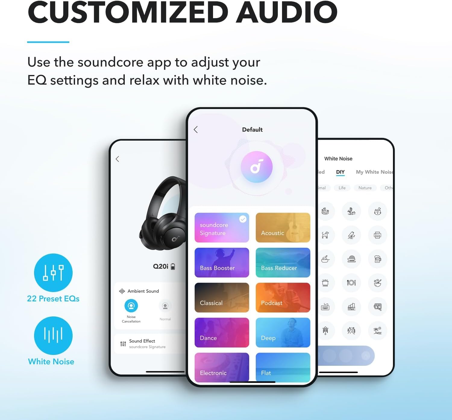 Soundcore Anker Q20i ANC Bluetooth Headphones, Hi-Res Audio, Deep Bass, 40H Playtime, Black