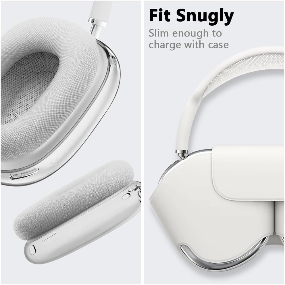 Ainiv AirPods Max Protective Case 2 Pack Soft TPU Clear Cover Anti-Scratch