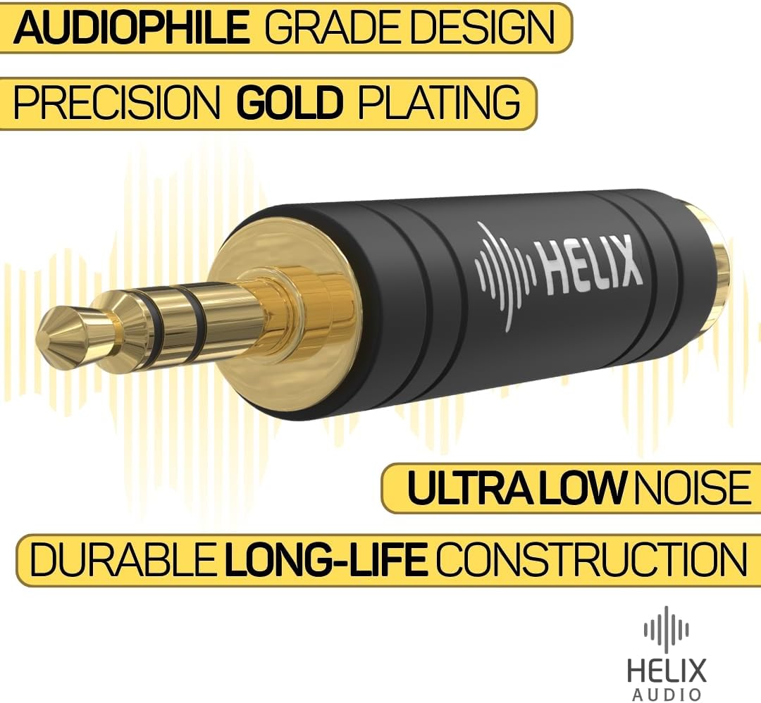6.35mm to 3.5mm Headphone Adapter, Gold-Plated Stereo Jack Converter