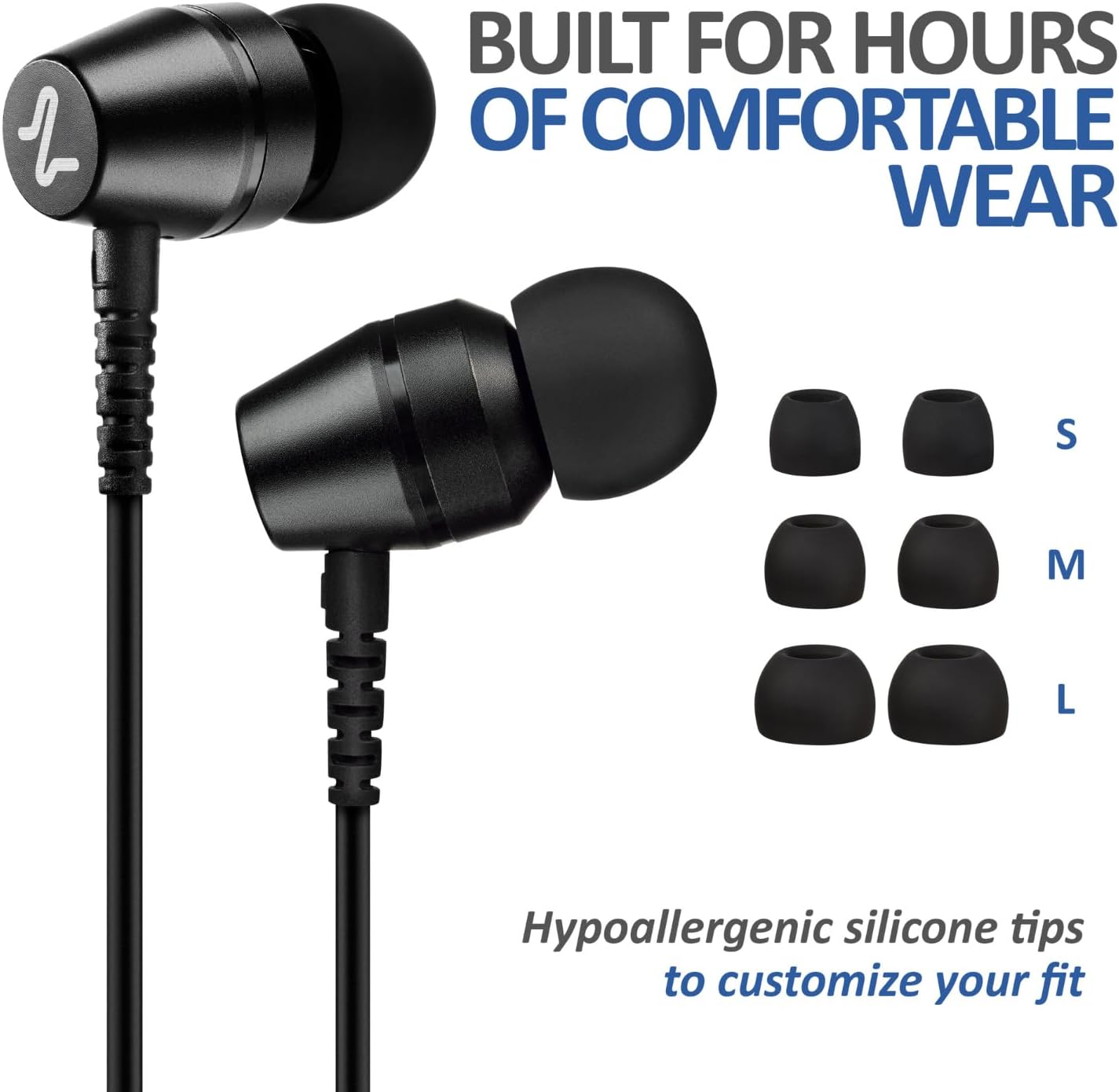 Ludos OMNITONE Wired Earbuds with Mic | Noise Isolating 3.5mm Jack, 5Y