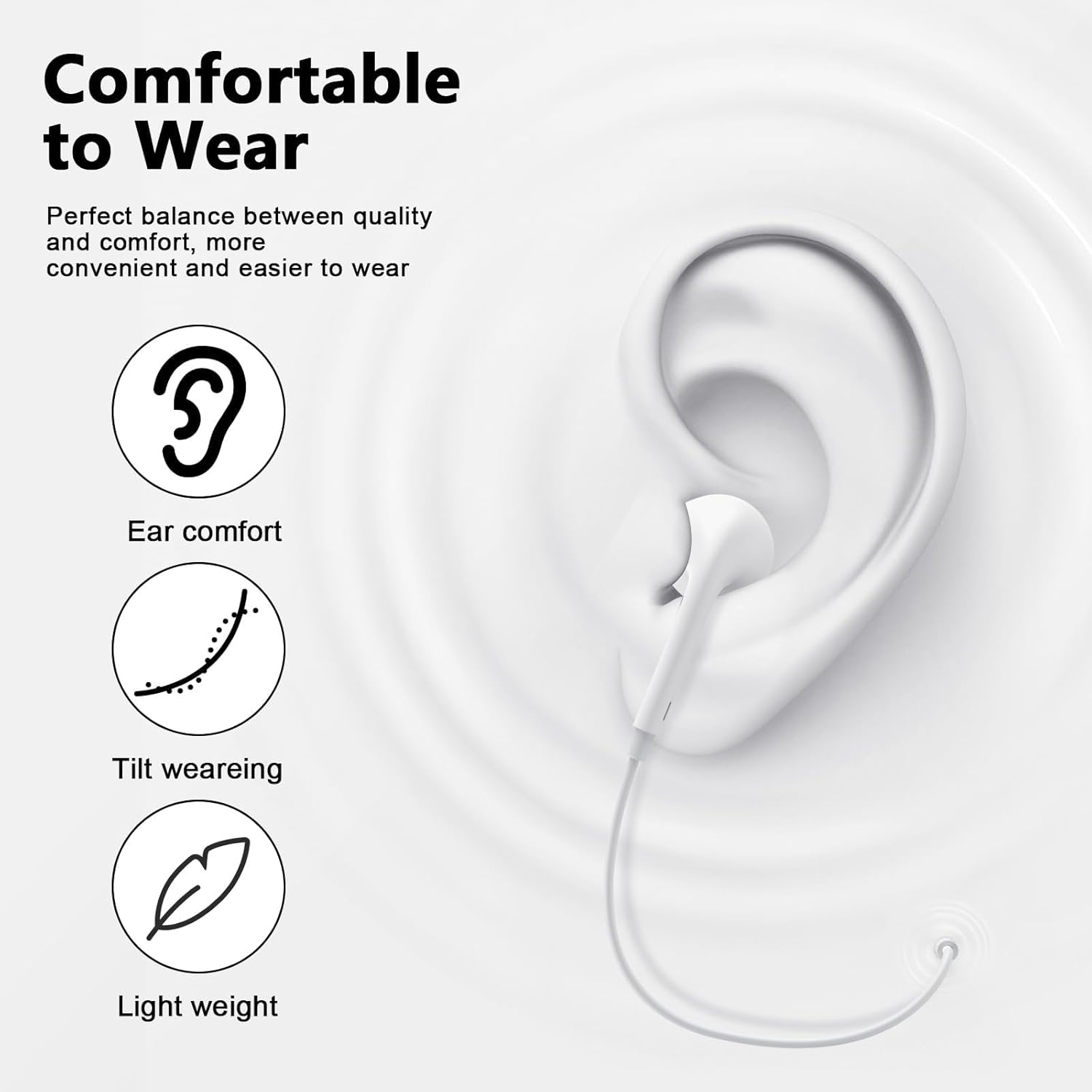 2 Pack USB-C Earbuds with Mic | Noise Cancelling Type-C for iPhone 17/16/15, Samsung, Pixel, iPad, White