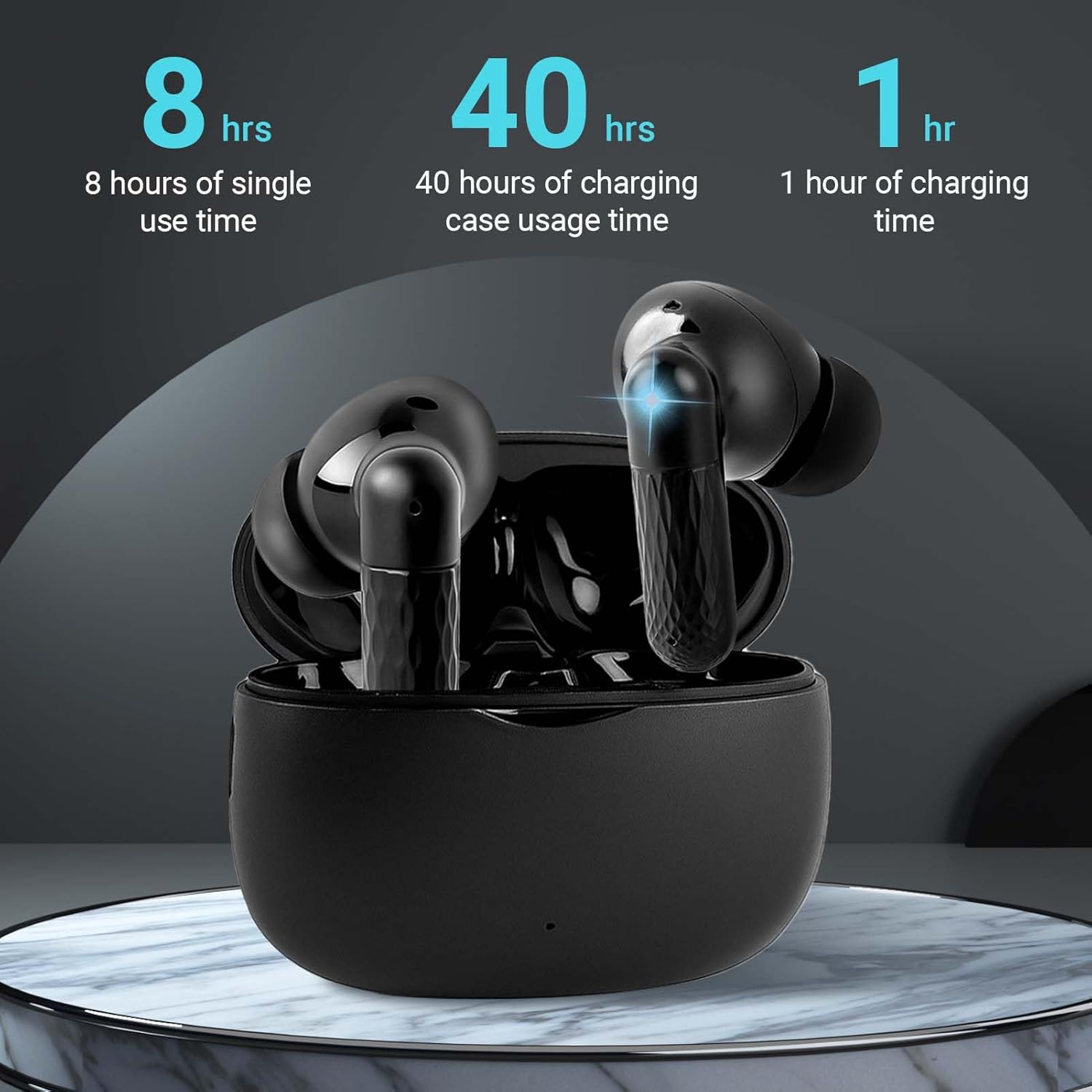 Wireless Bluetooth 5.3 Earbuds USB-C, Touch Control, HiFi Stereo, Deep Bass, CVC Noise Cancelling (Water-Resistant)