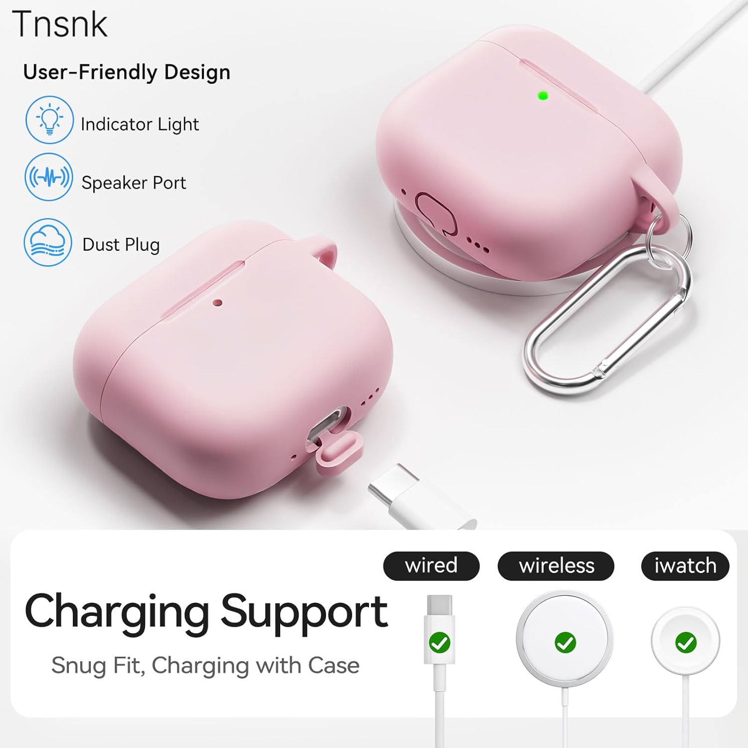 AirPods 4 Case Cover 2024, Silicone with Cleaner Kit & Keychain