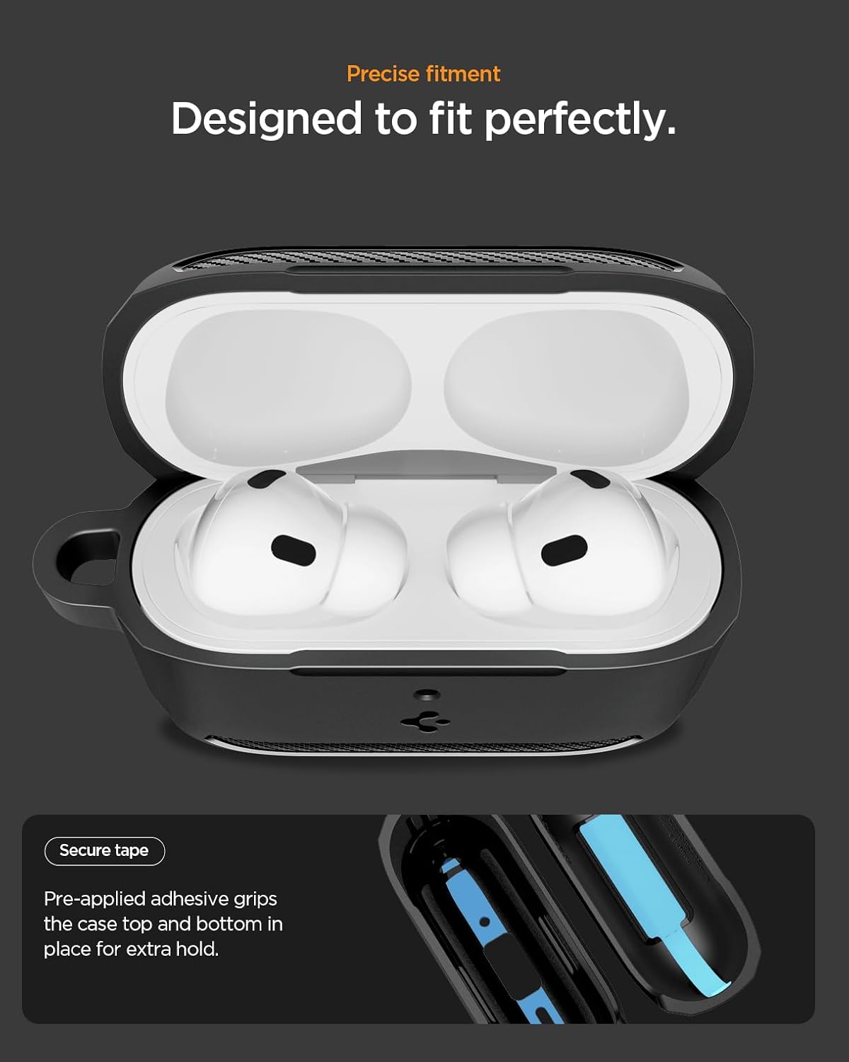 AirPods Pro 3 Case 2025 by Spigen, Rugged Shockproof Cover Black