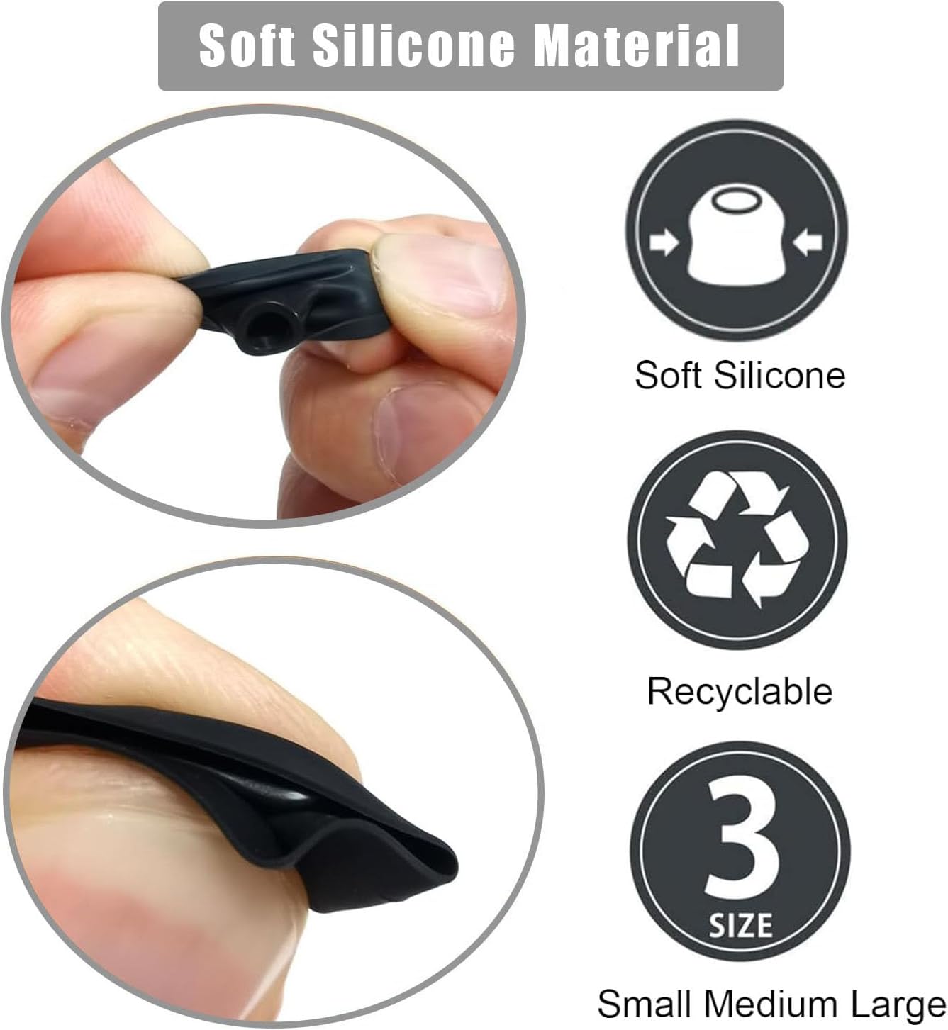 9 Pairs Silicone Earbud Tips S/M/L for 4.5-6mm In-Ear Headphones