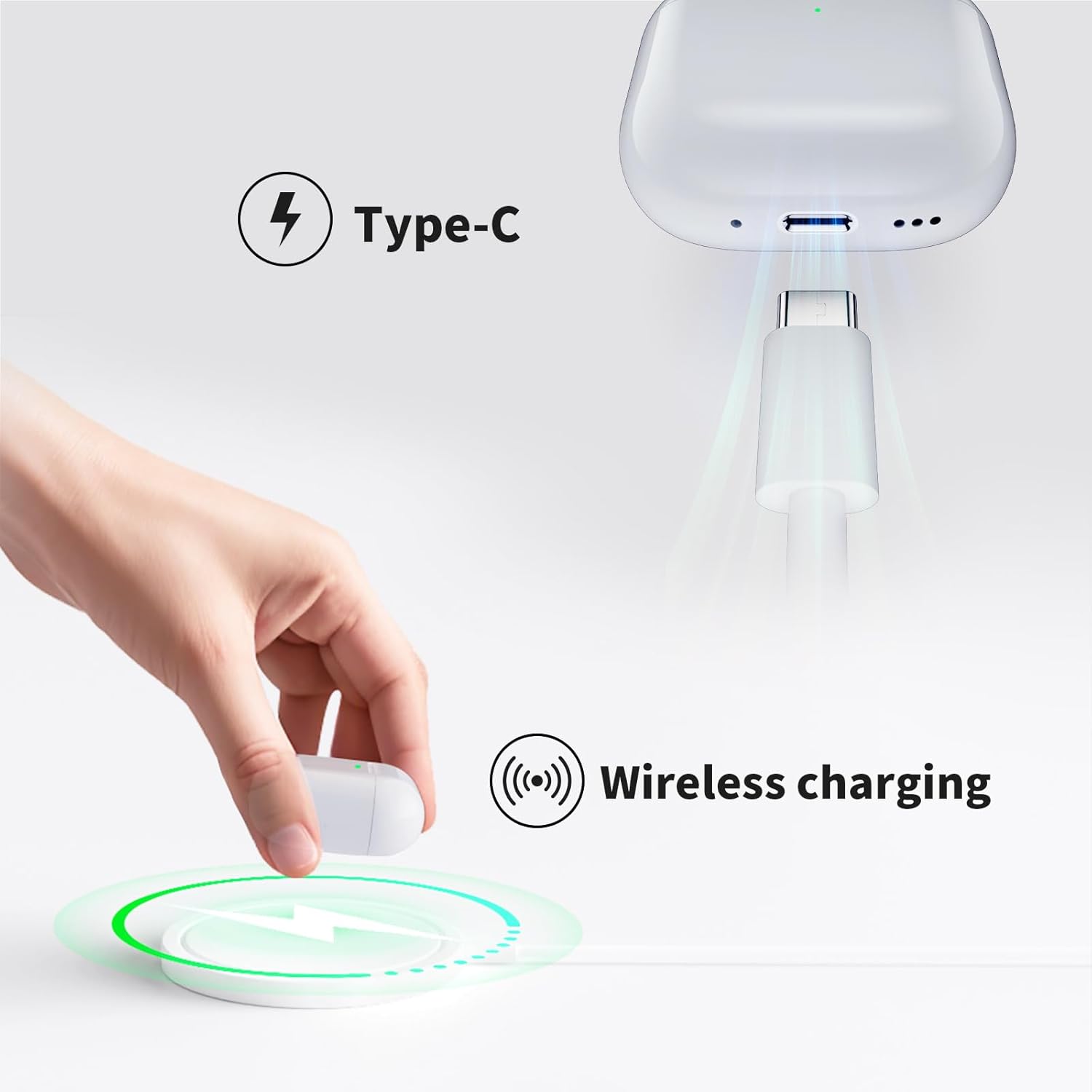 AirPods 4 Charging Case Replacement, 450mAh Wireless Case Pairing