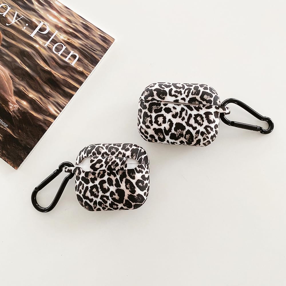 AirPods 4 Case 2024 Leopard Print Silicone Shockproof Cover Keychain