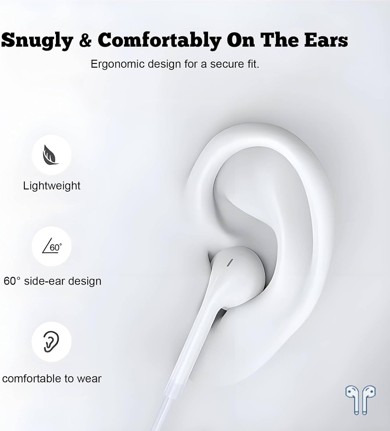 USB C Headphones 2 Pack Wired Earbuds with Mic for iPhone 15/16 Galaxy S25 S24