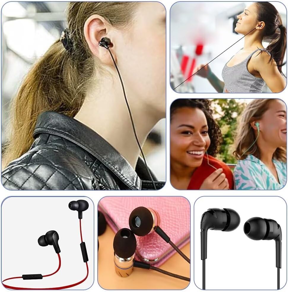 WR6 Replacement Earbud Tips Silicone Earphone Buds S/M/L Black White