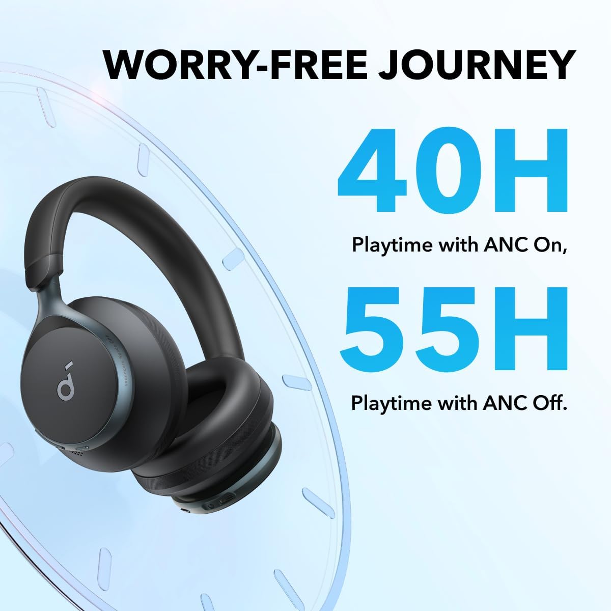 Adaptive ANC Wireless Headphones, 40H Playtime, Hi-Res LDAC Audio
