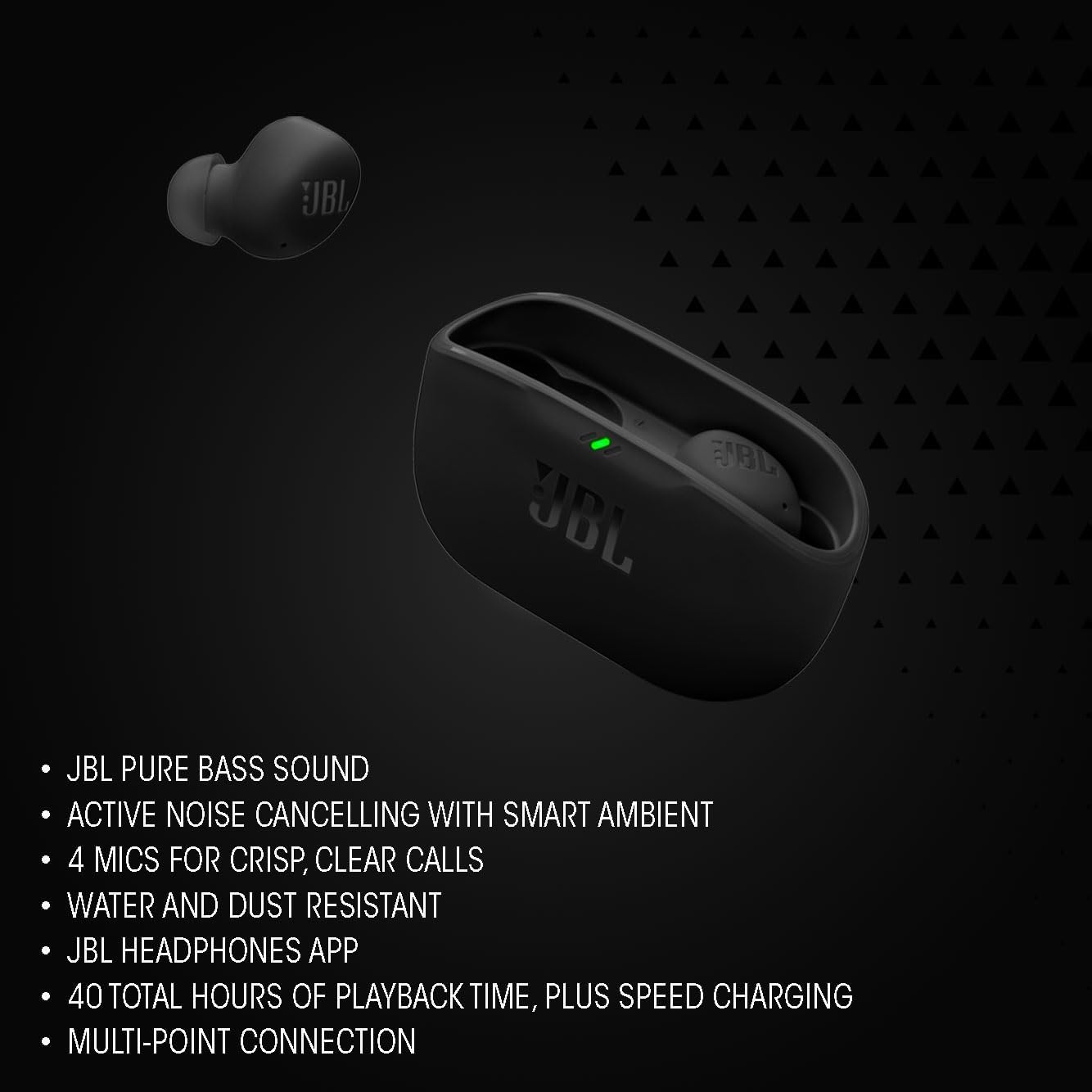 ANC Bluetooth Earbuds with 40H Playtime, IP54 Water Resistant