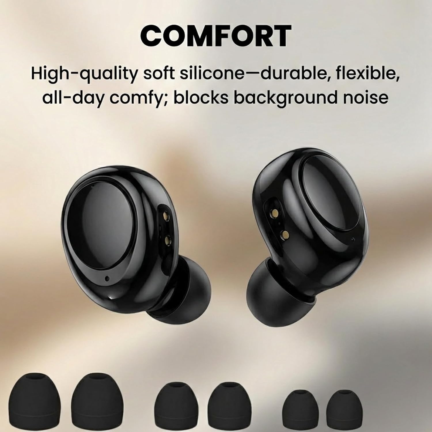 9 Pairs Silicone Replacement Earbud Tips S/M/L for In-Ear Headphones