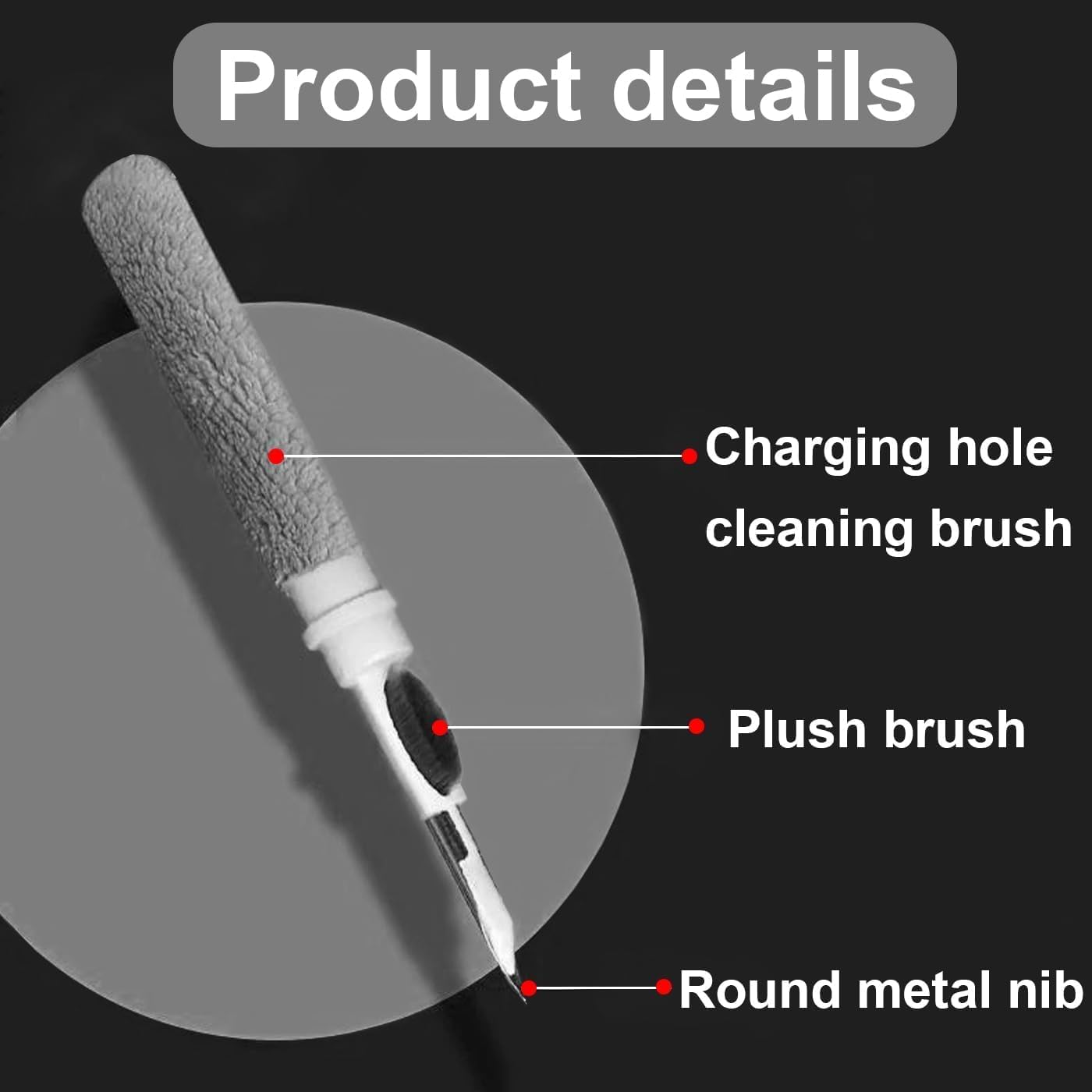 3-in-1 AirPods Cleaning Kit Brush Metal Tip Deep Earbud Cleaner Tool