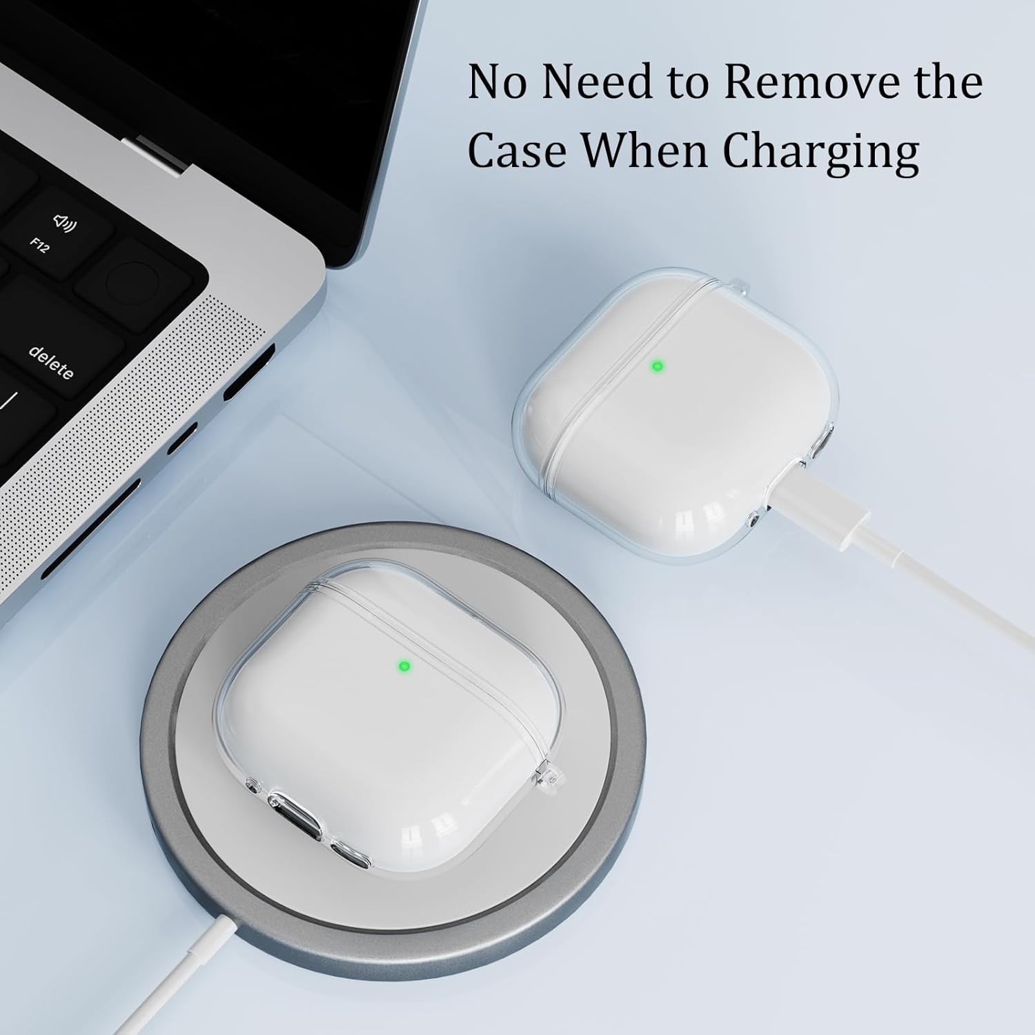 AirPods 4 Clear Silicone Case 2024 with Carabiner