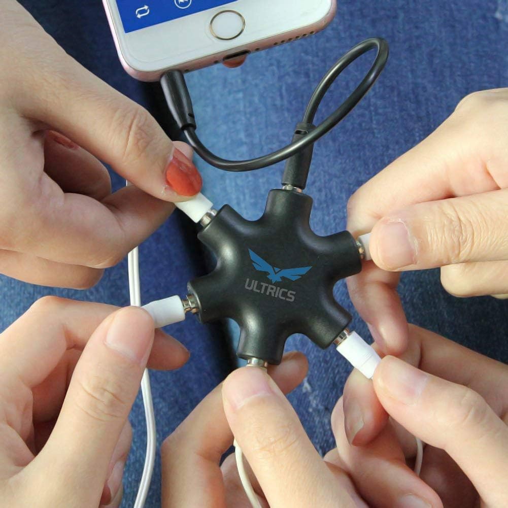 ULTRICS 5-Way Headphone Splitter, 3.5mm Audio Sharing Adapter