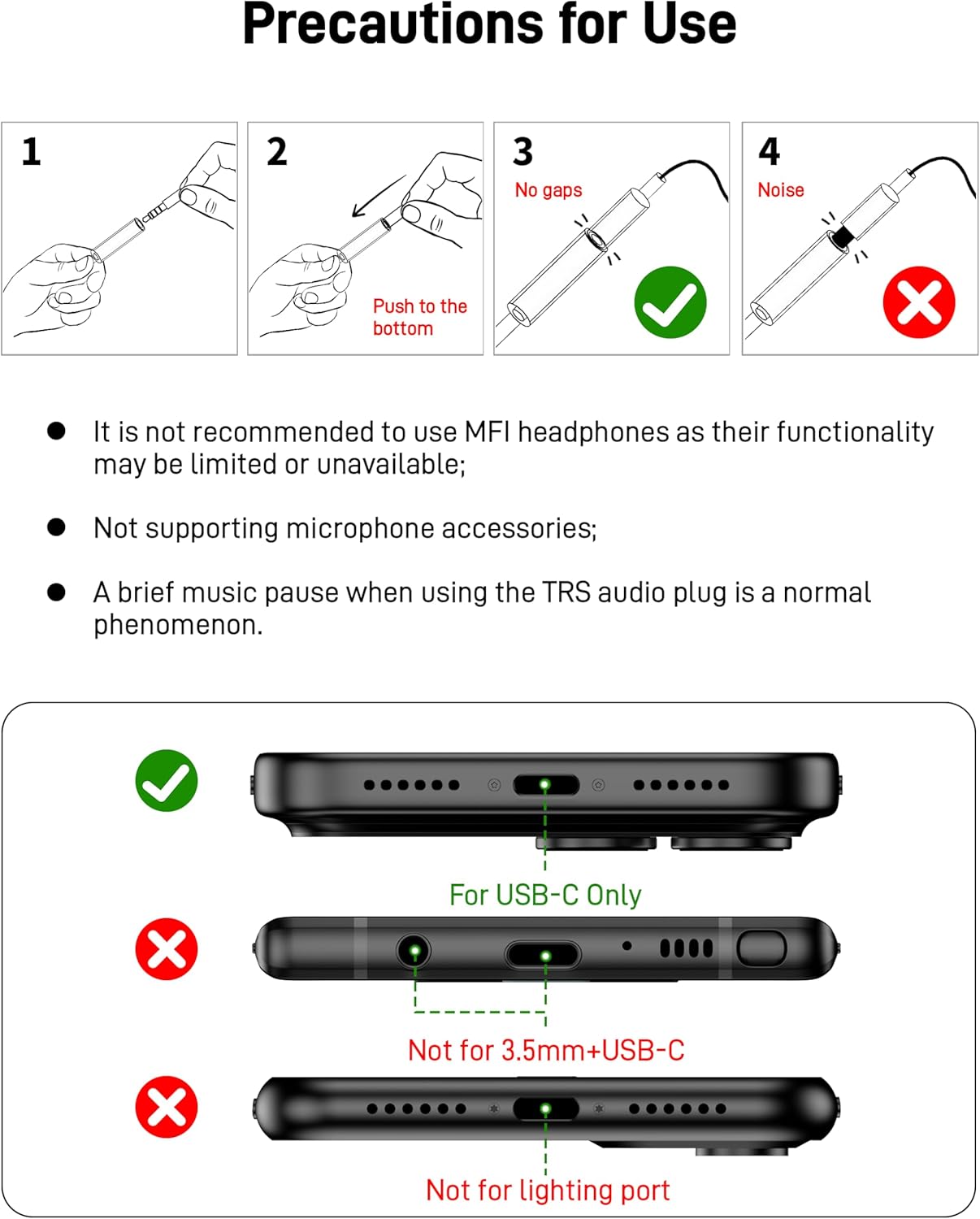 USB-C to 3.5mm Audio Headphone Adapter Type-C Headphone Jack Converter for iPhone 17 16 15 Samsung Galaxy S25 S24 S23 Pixel iPad Pro
