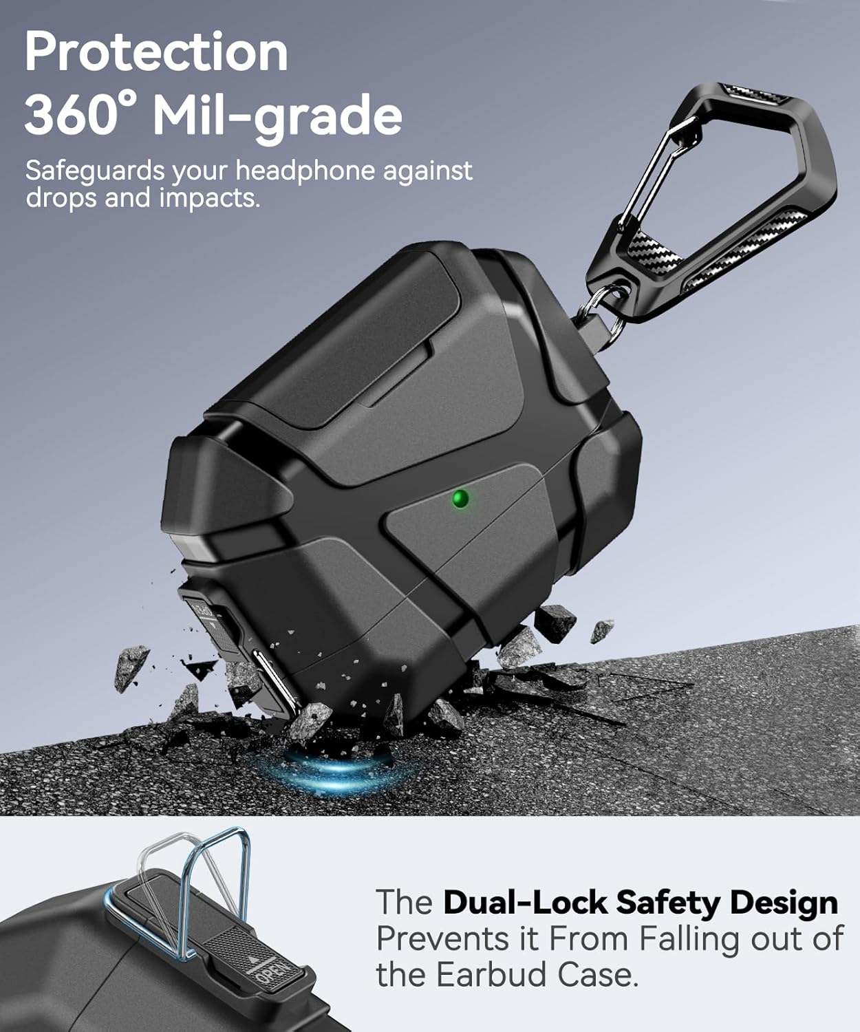 AirPods Pro 3 Case 2025 Secure Lock with Stand, Cleaner & Keychain
