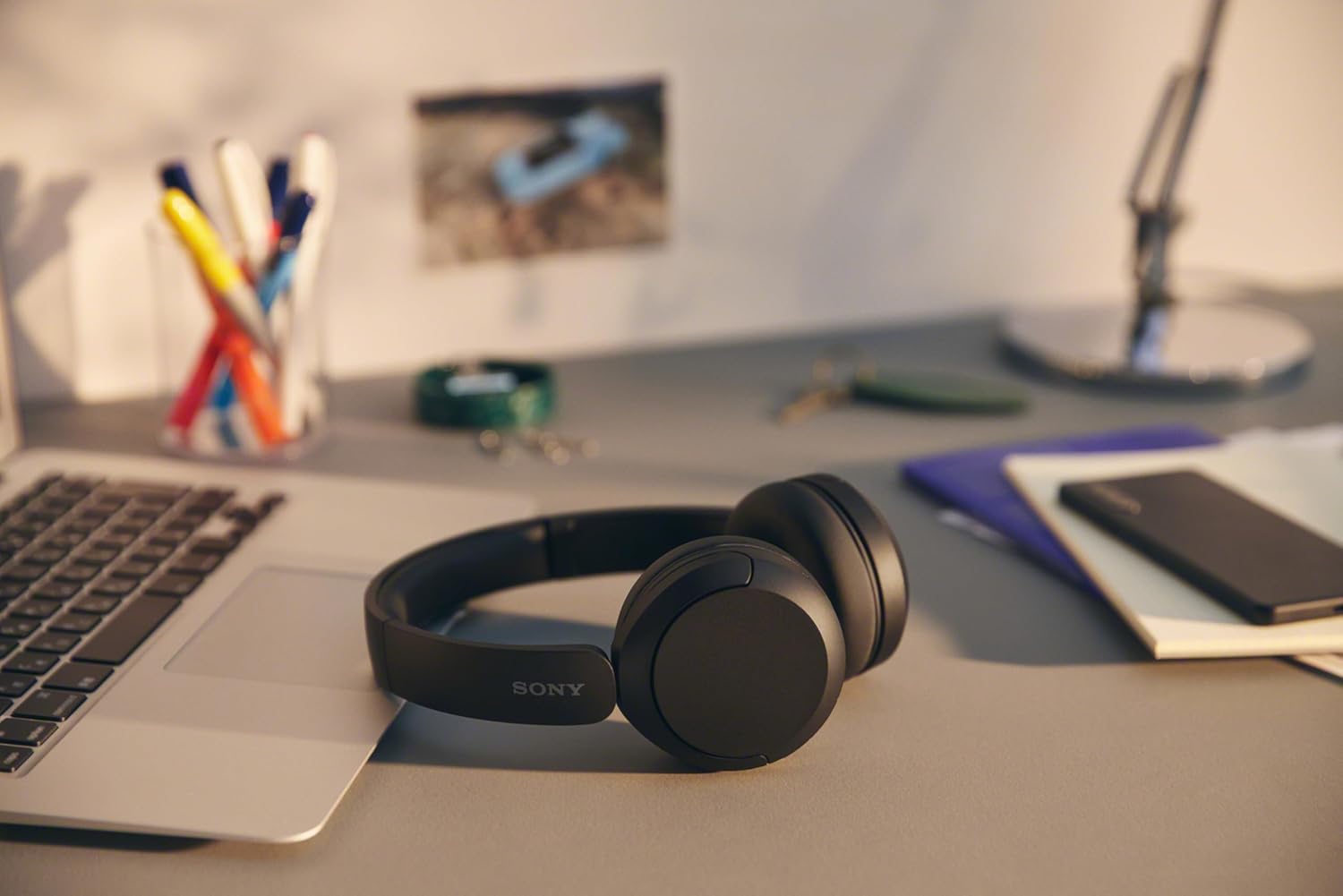 Wireless On-Ear Headphones with 50H Playtime, Custom EQ, Clear Call Quality, Black