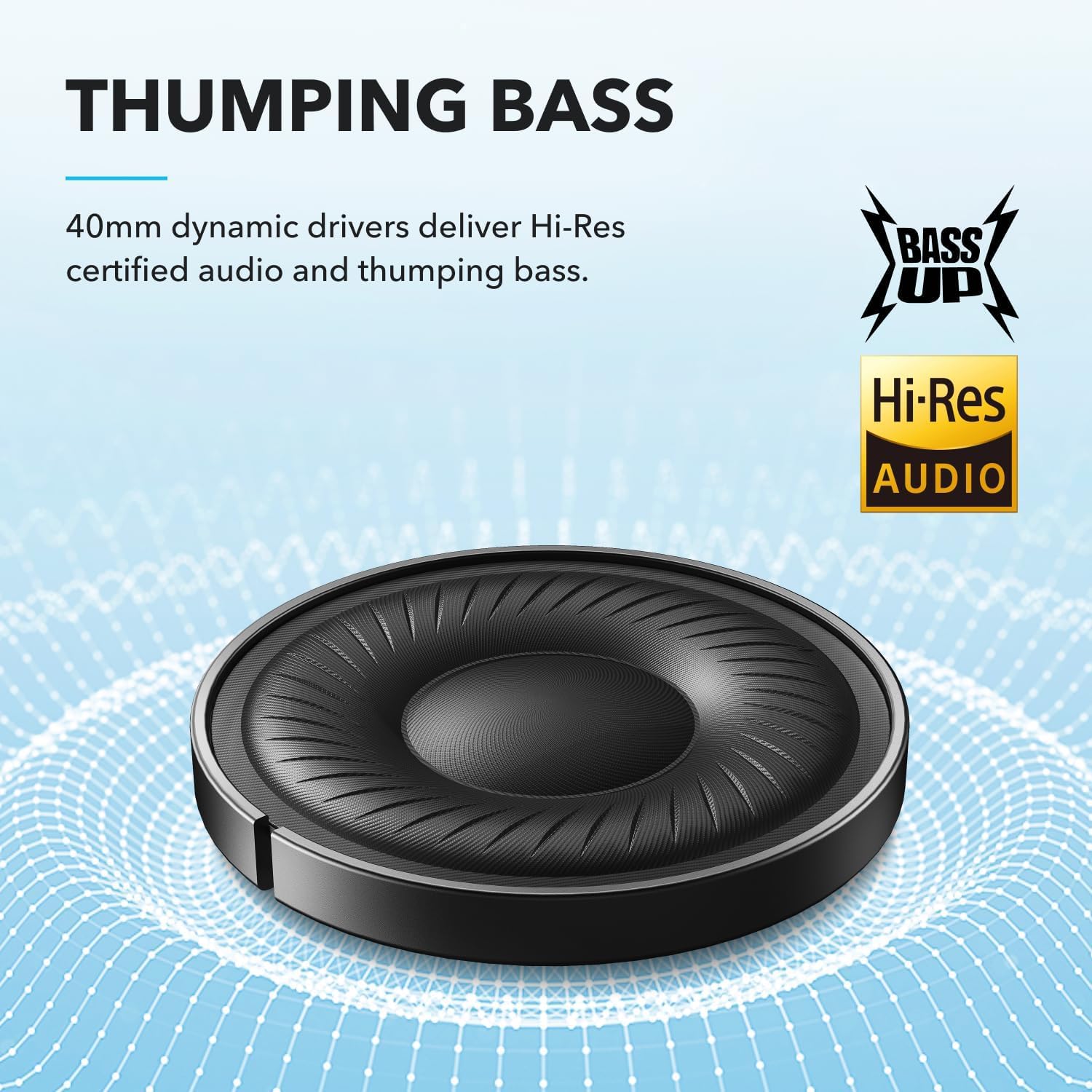 Soundcore Anker Q20i ANC Bluetooth Headphones, Hi-Res Audio, Deep Bass, 40H Playtime, Black