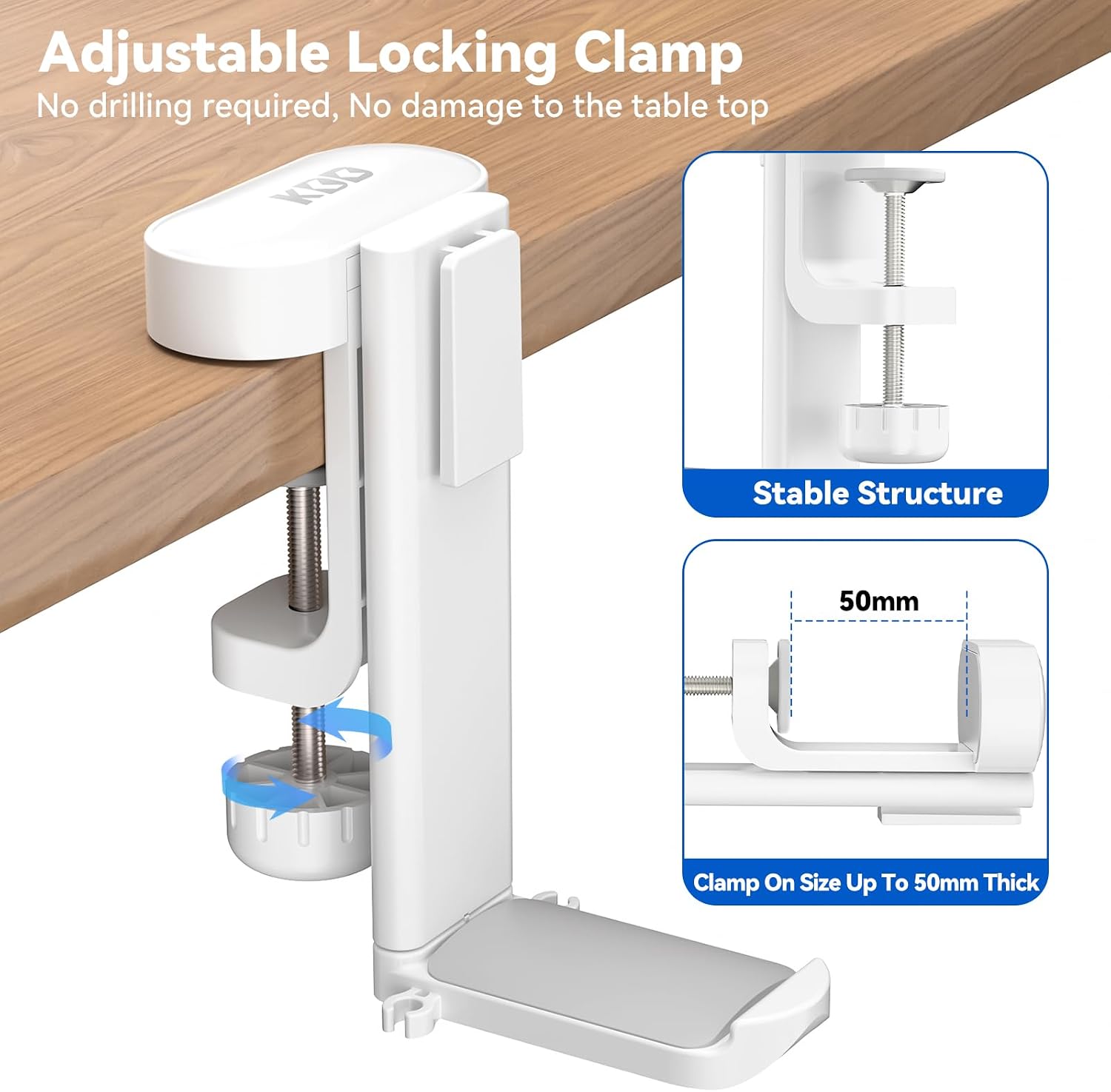 KDD 4-in-1 Desk Organizer Cup Holder Headphone Hanger White